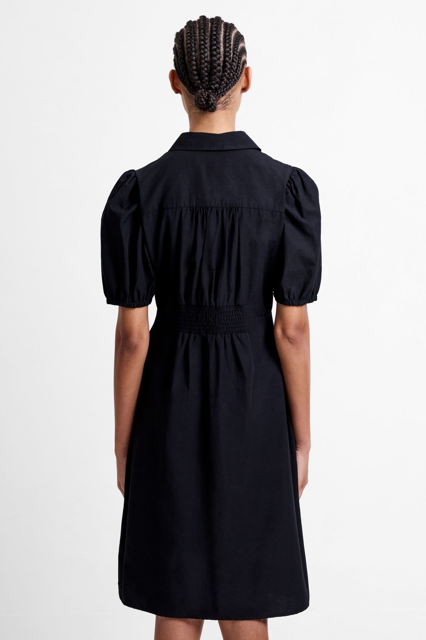 COTTON POLIN SS BUTTON UP DRES BLACK 3