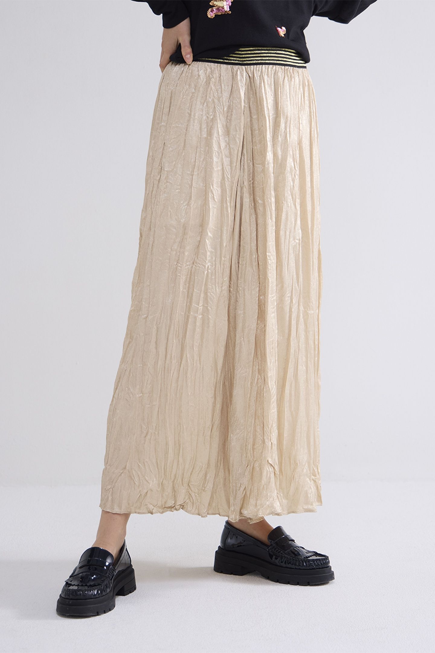 SKIRT LAMEE METALLIC CRINCKLE GOLD 1