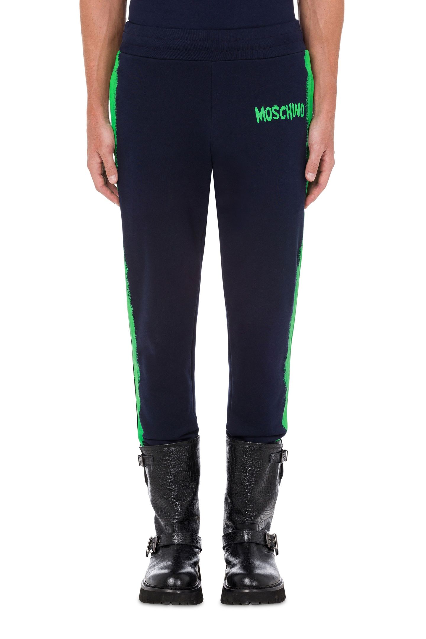 MOSCHINO PAINT ORGANIC FLEECE JOGGING BLUE 1