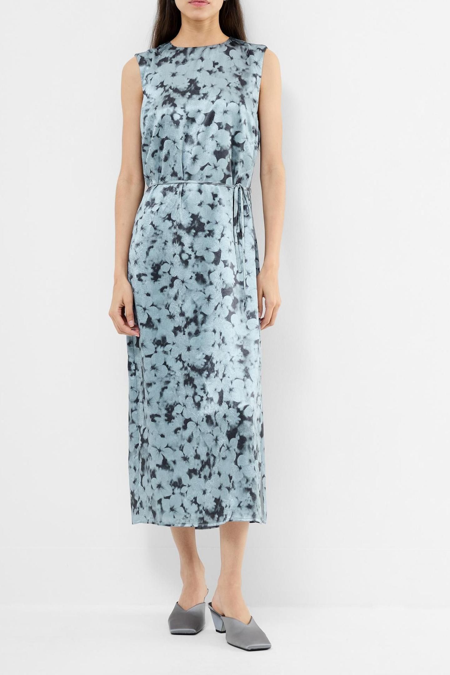 CASSIE EMILE CRINKLE MIDI DRES BLUE MULTI BLUE MULTI 1