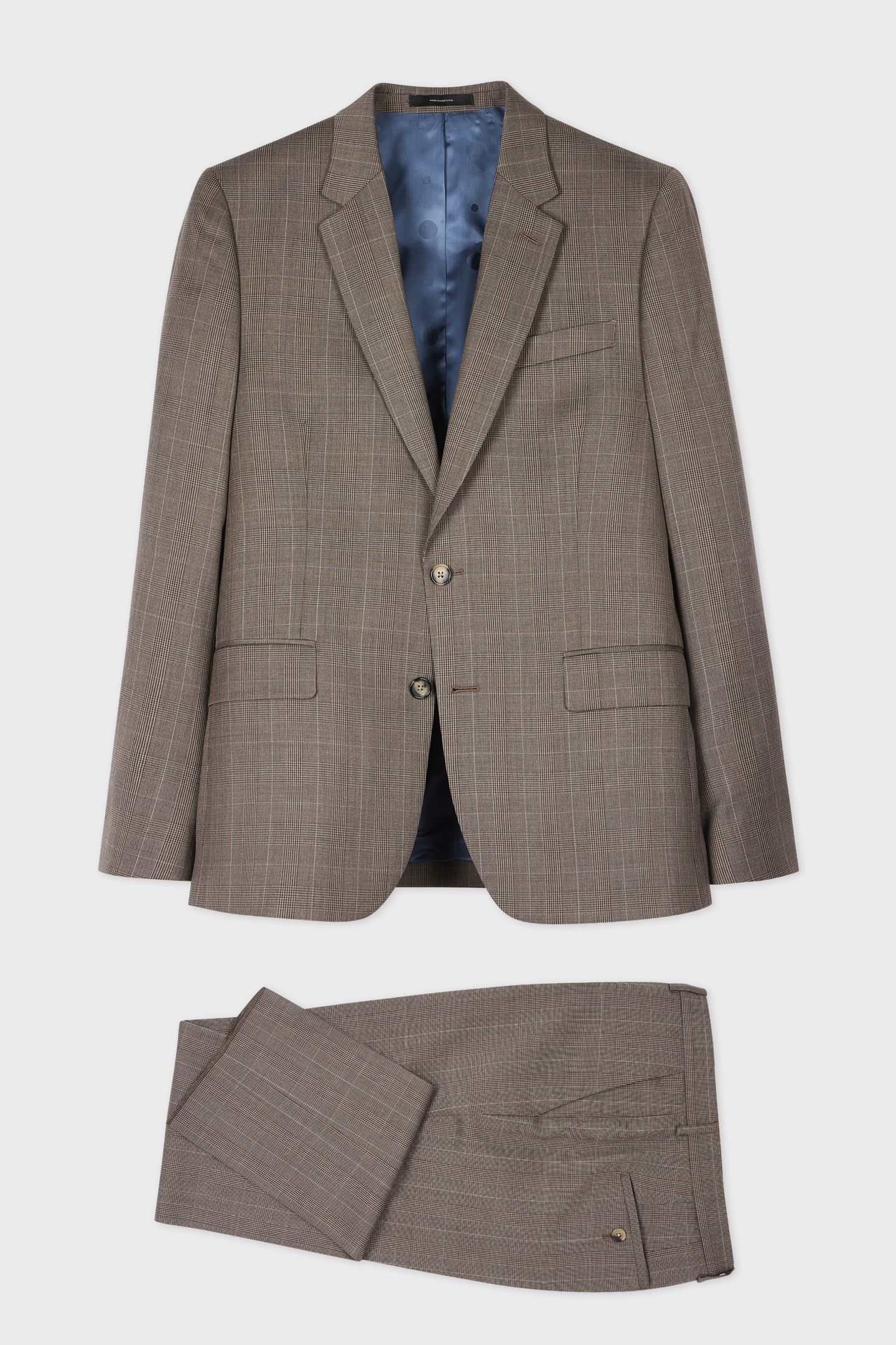 MENS TAILORED FIT 2 BUTTON SUIT BROWN 2