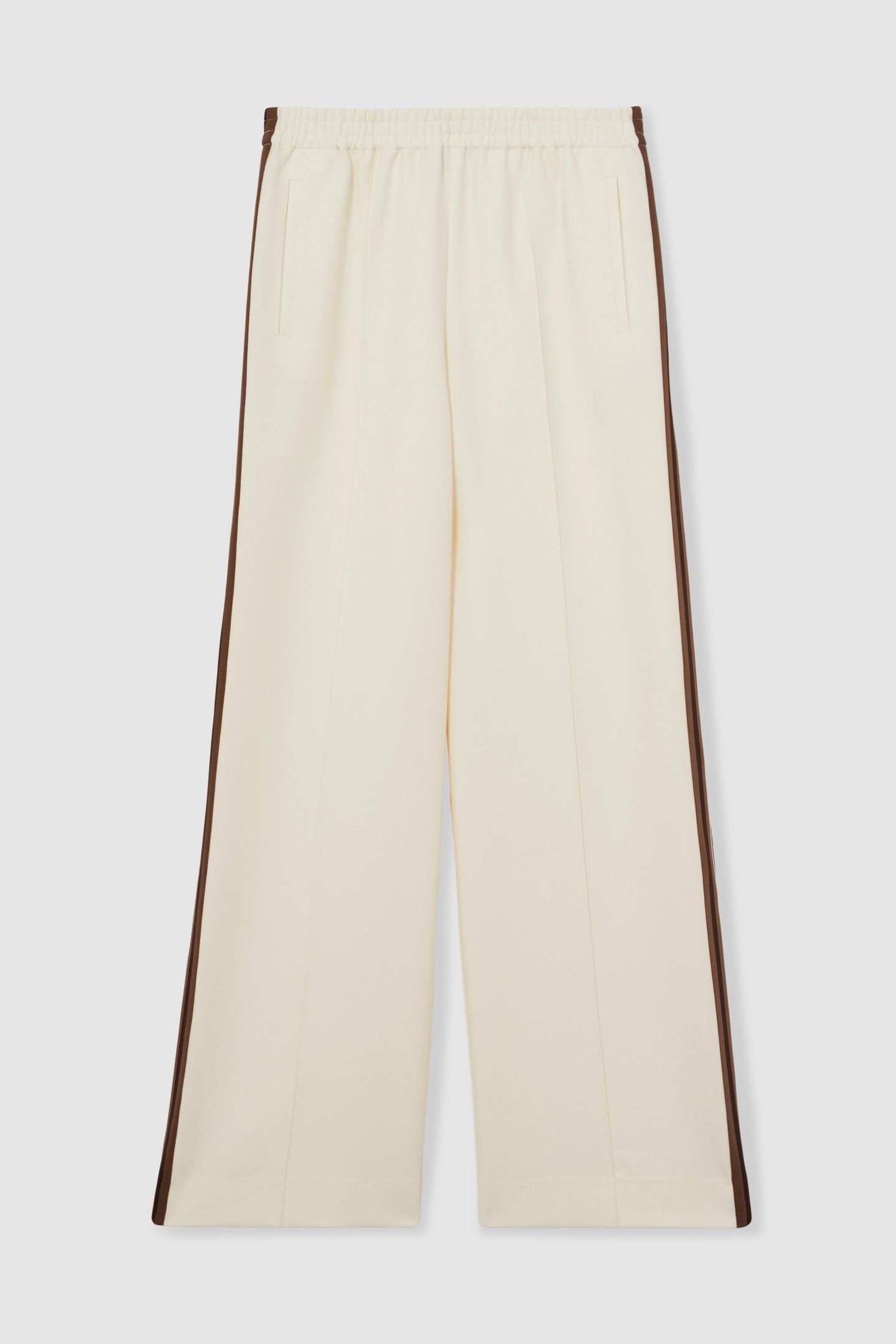 SIDE STRIPE WIDE LEG TROUSER CREAM 3