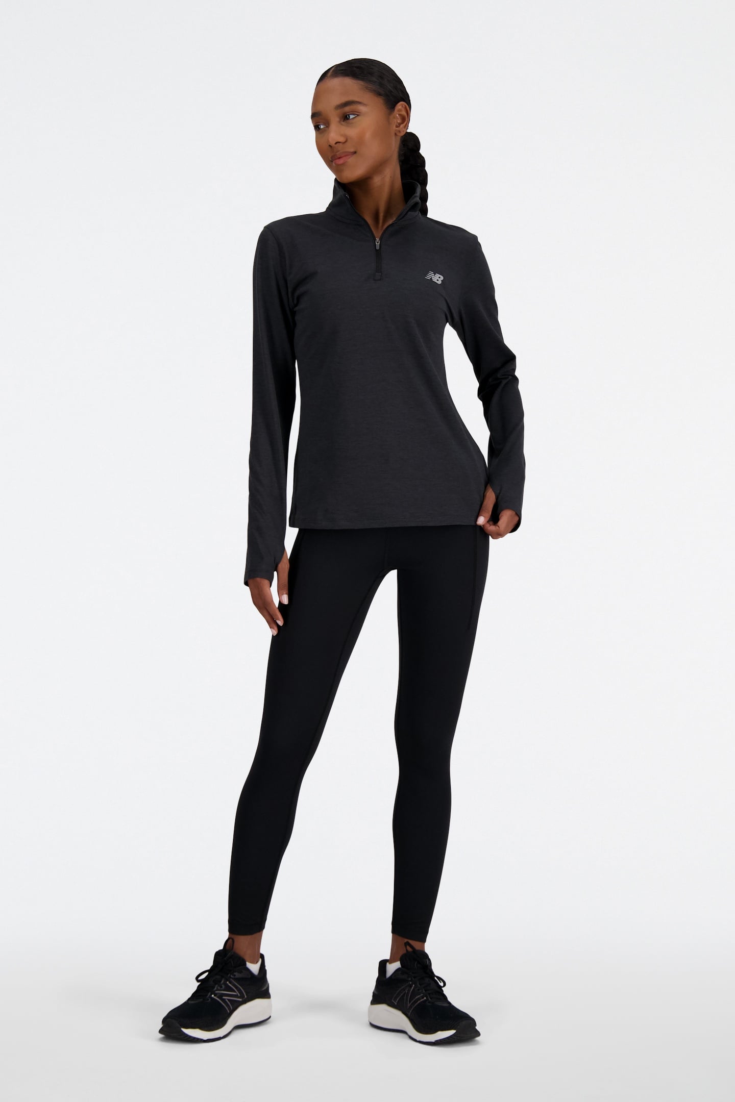 SPORT ESSENTIALS SPACE DYE 1/4 ZIP BKHEATHR 7