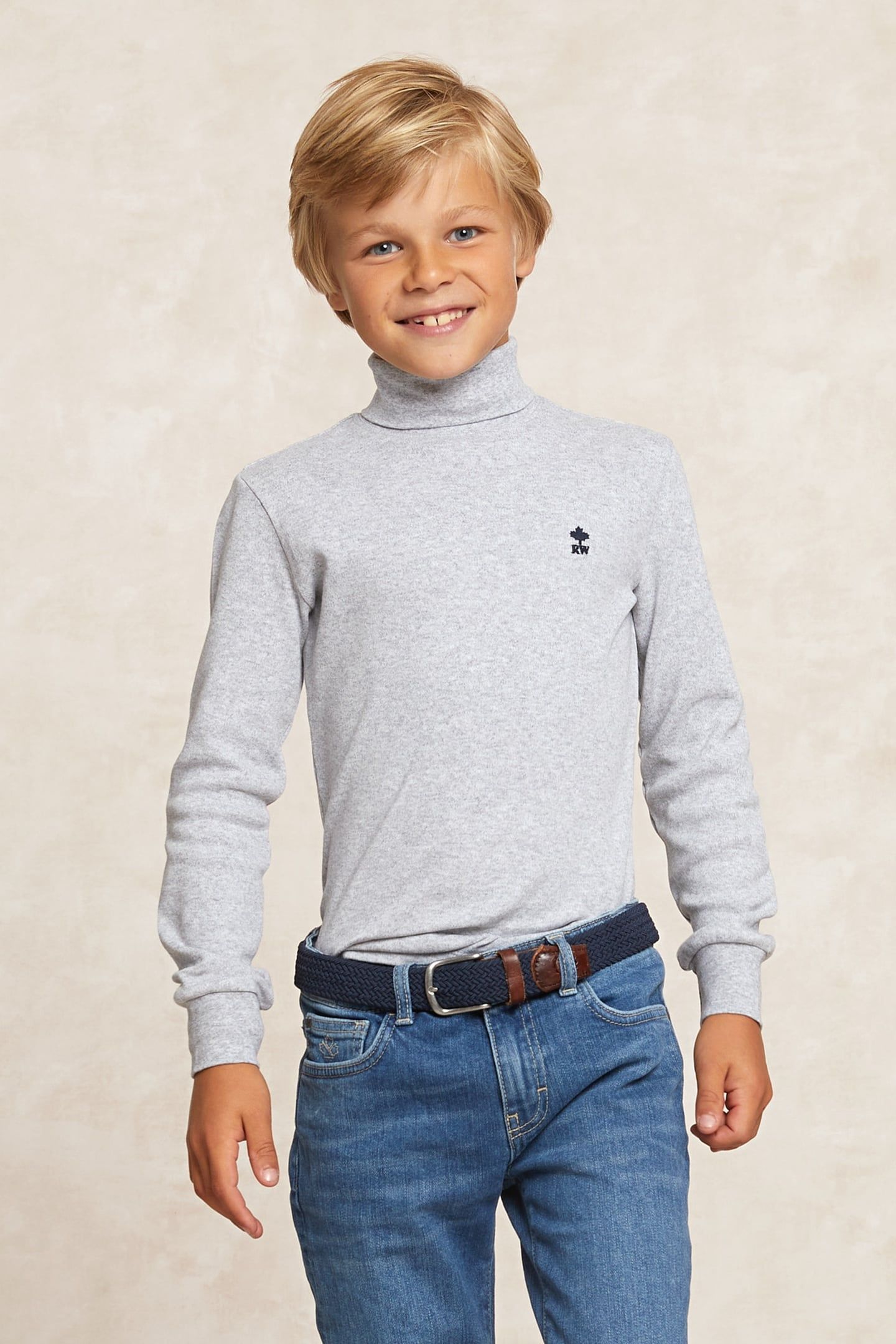 BASIC ROLL NECK T-SHIRT OXFORD MIX GREY 3