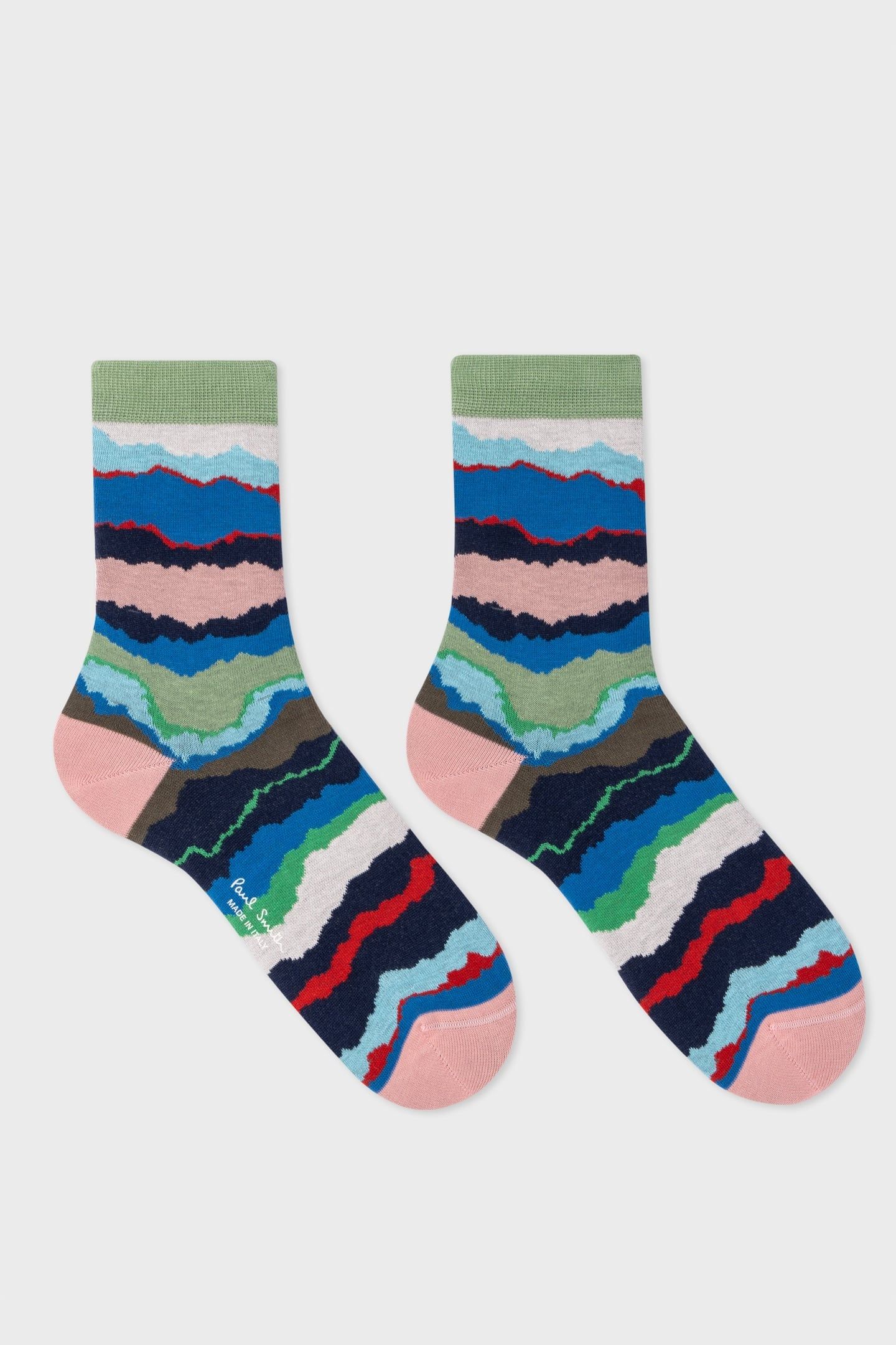 WOMEN SOCK PAPER STRIPE EMERALD GREEN 2