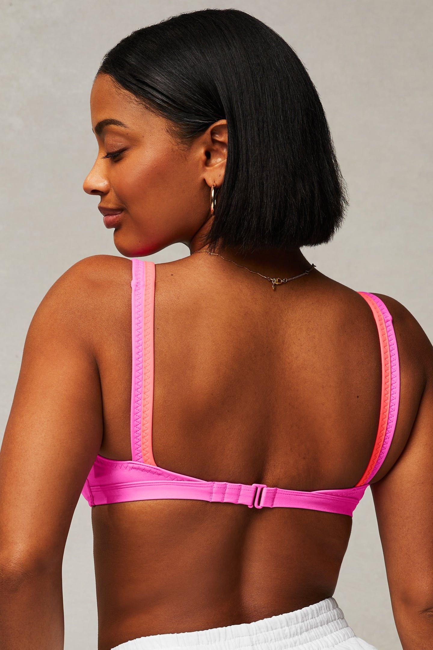 SUNSET SCOOP SWIM TOP NEON FLAMINGO/NEON TROPICS 4