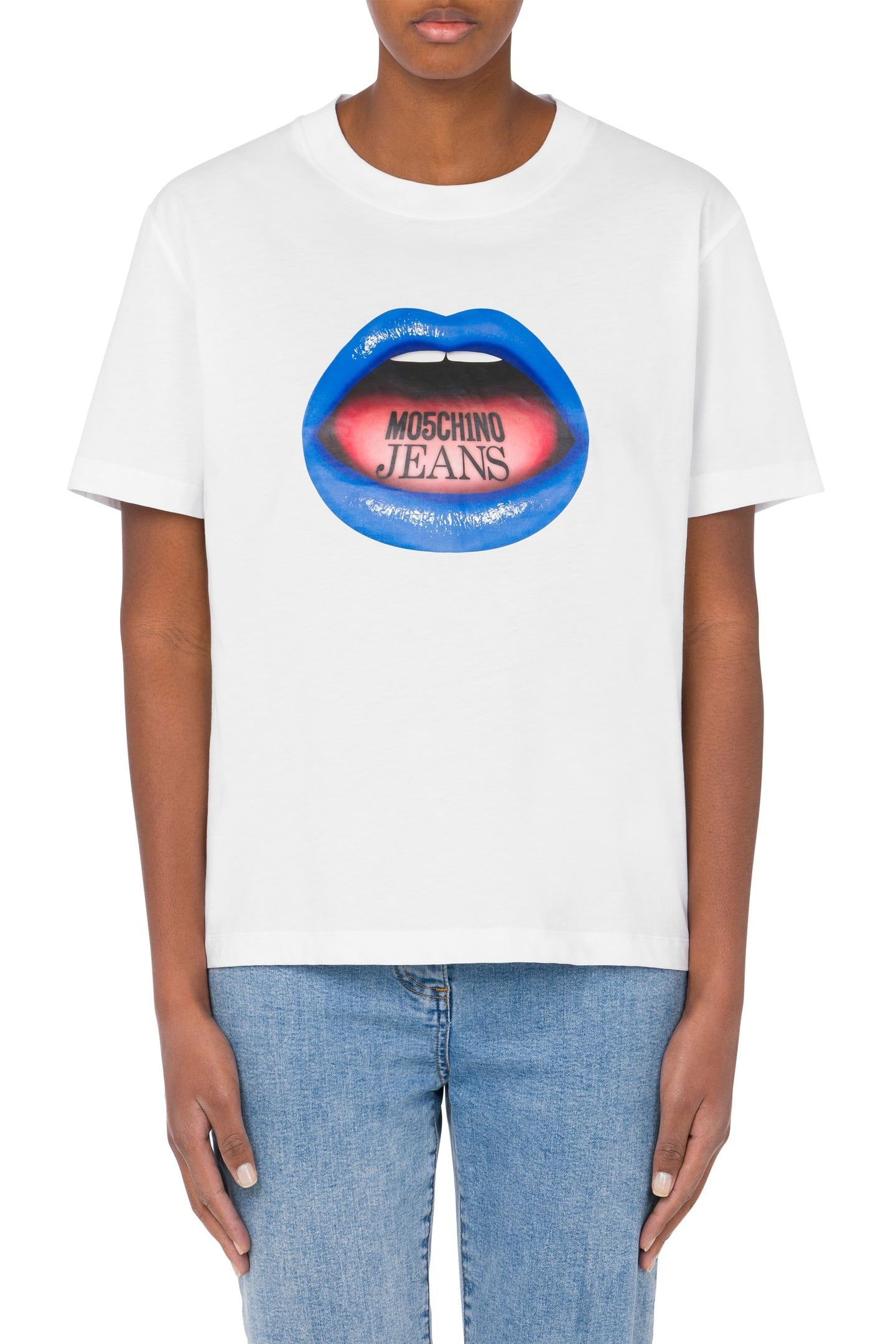 T-SHIRT IN JERSEY MOUTH PRINT WHITE 1