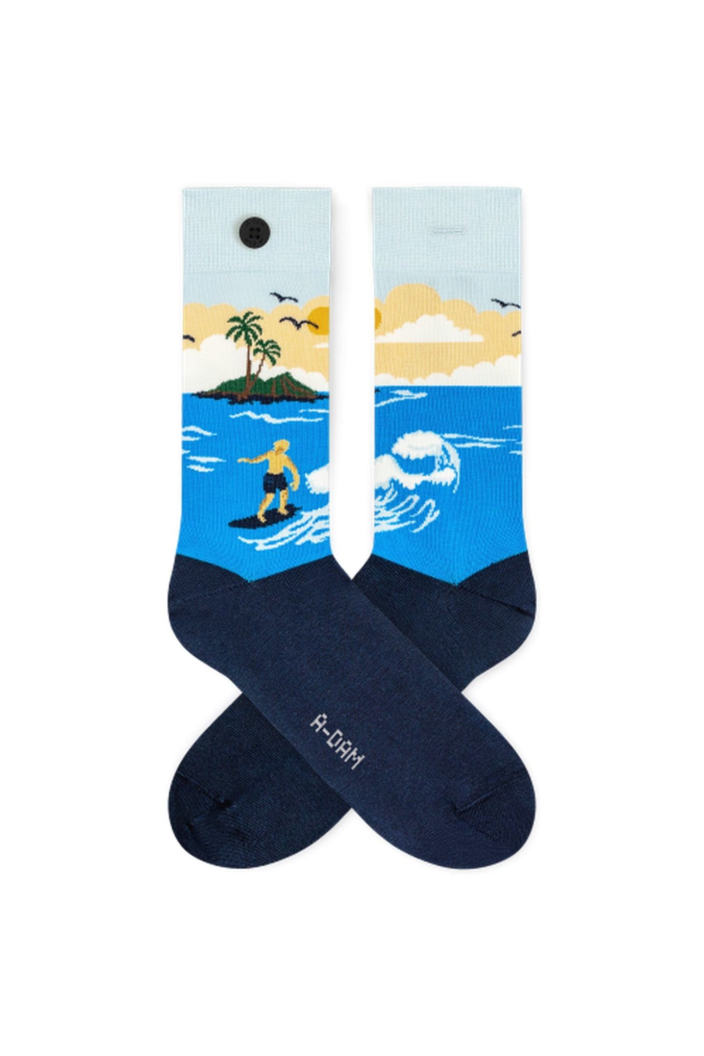 A-DAM 3-PACK CASUAL SOCKS BLUE SURF BLUE DARK NAVY 2
