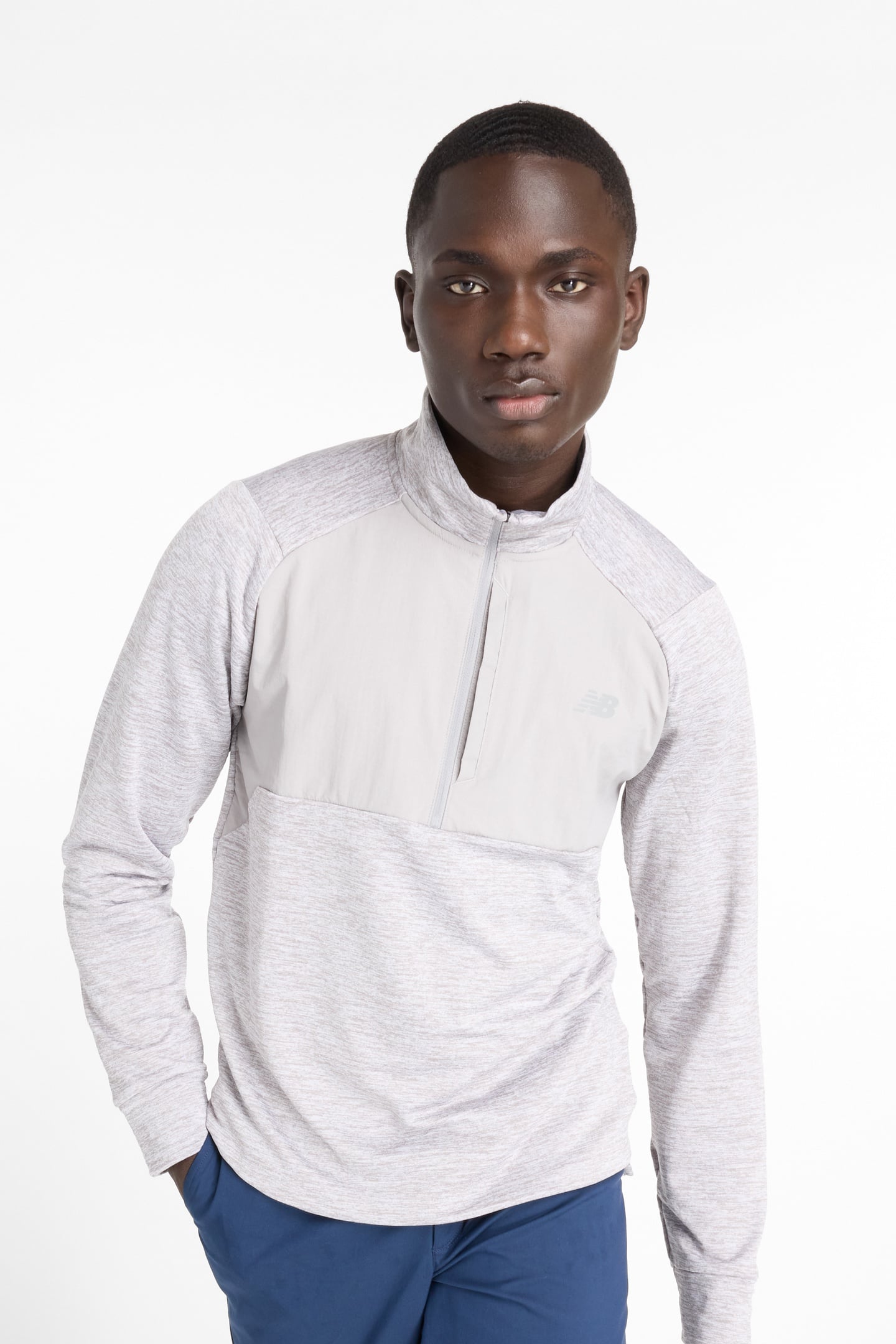 RC ESSENTIAL HEAT GRID 1/2 ZIP ATHLETIC GREY 2