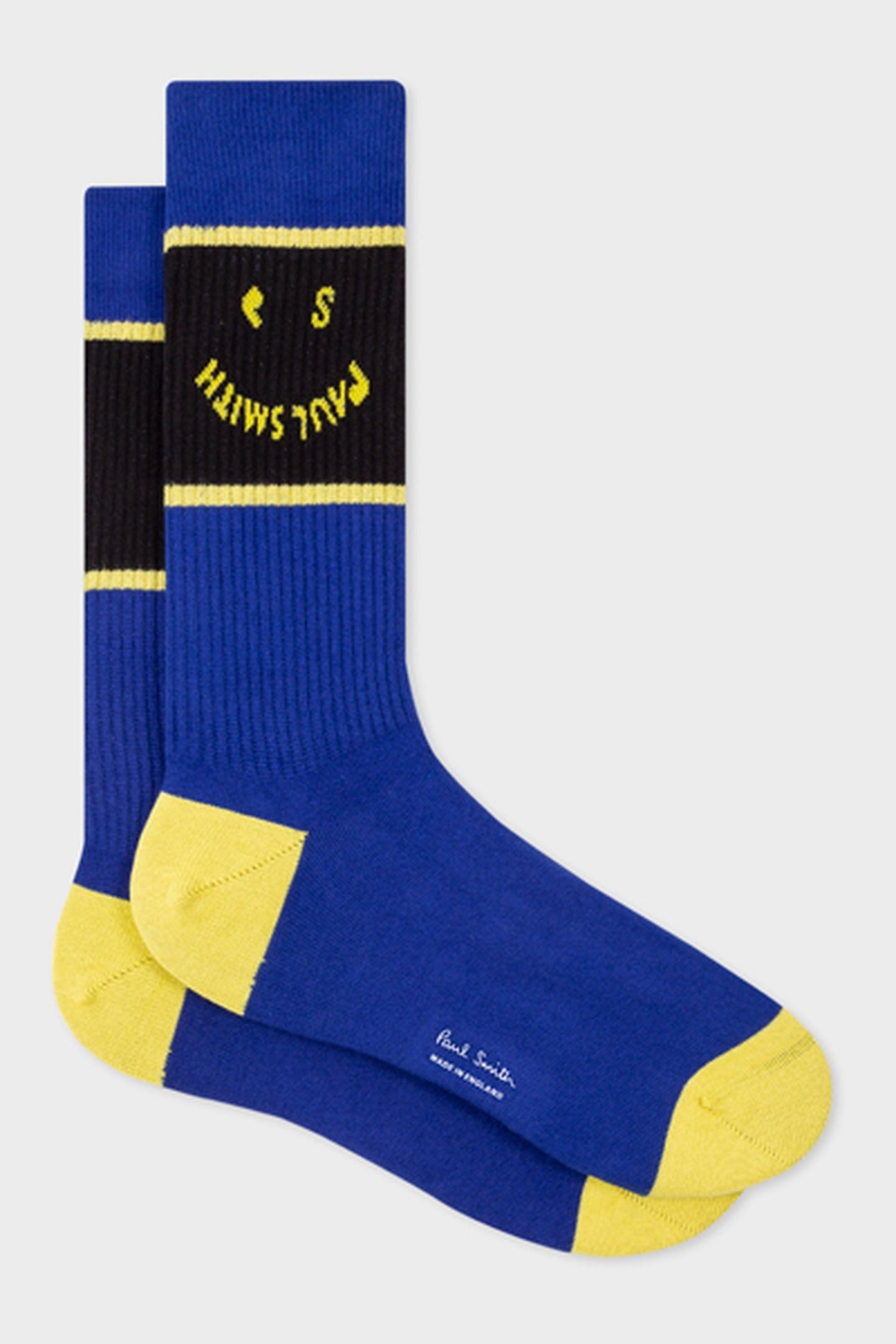 MEN SOCK HAPPY COBALT BLUE 6