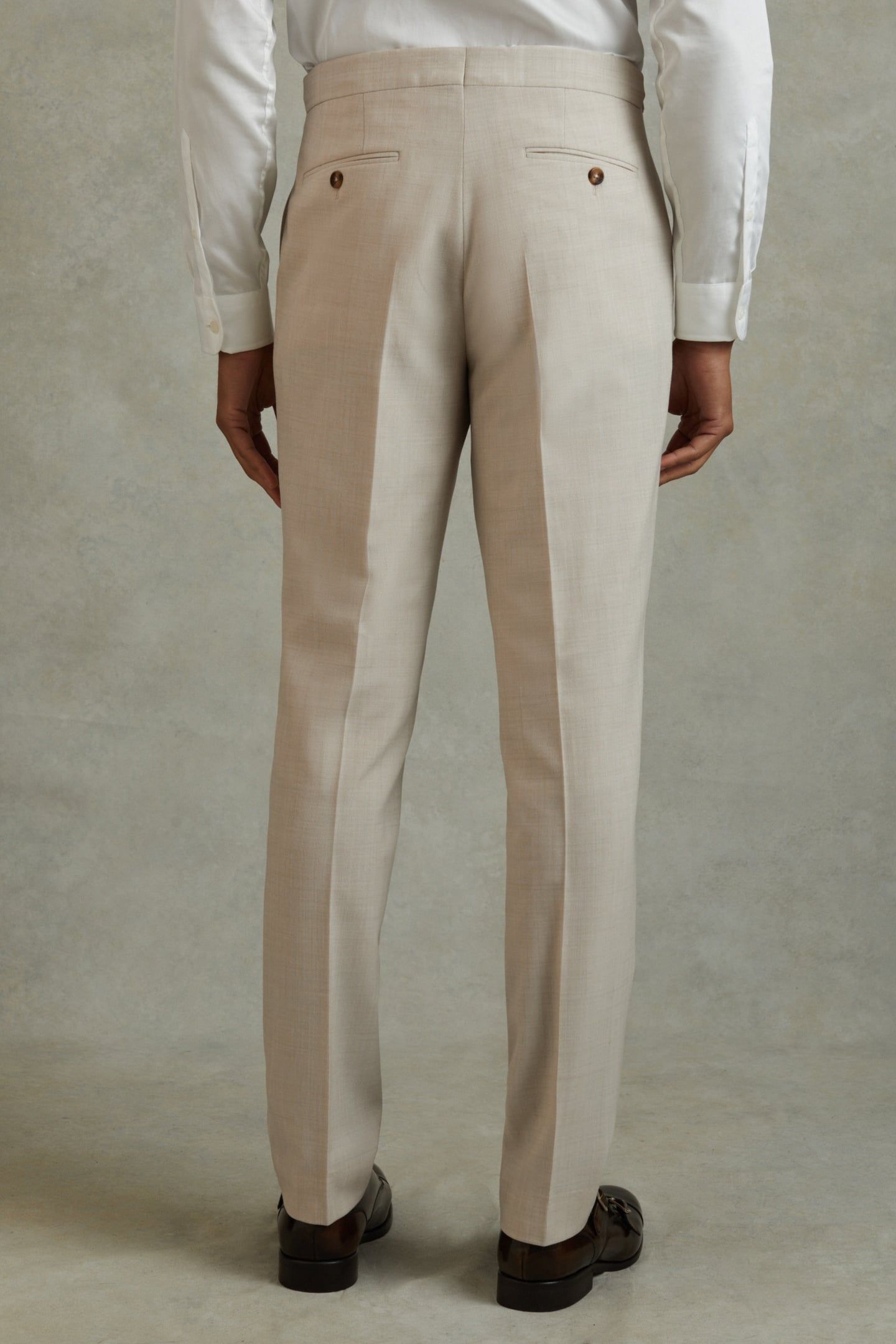 TEXTURED WEAVE MIXER TROUSER STONE 2