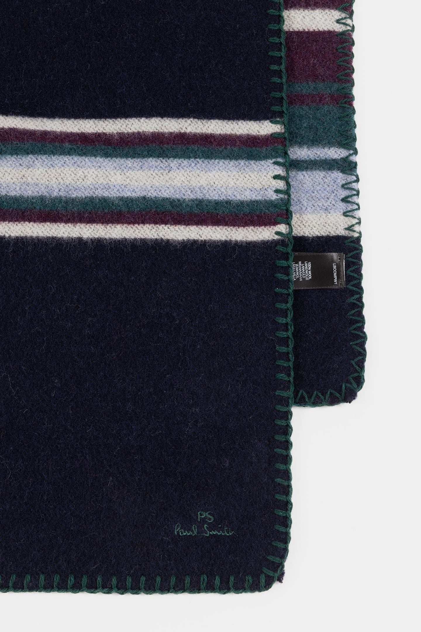 MEN SCARF PS ORGNC STRP NAVY 3