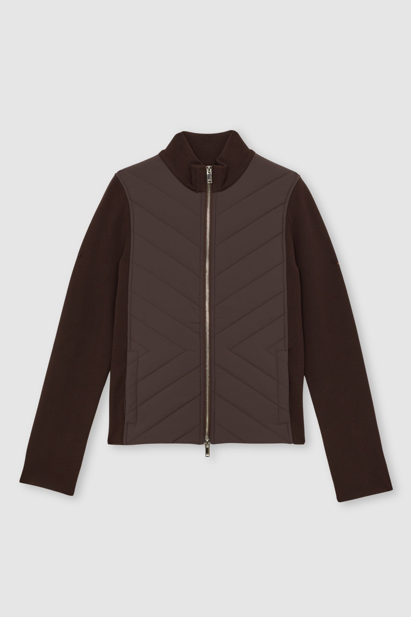KNITTED HYBRID JACKET CHOCOLATE BROWN 3