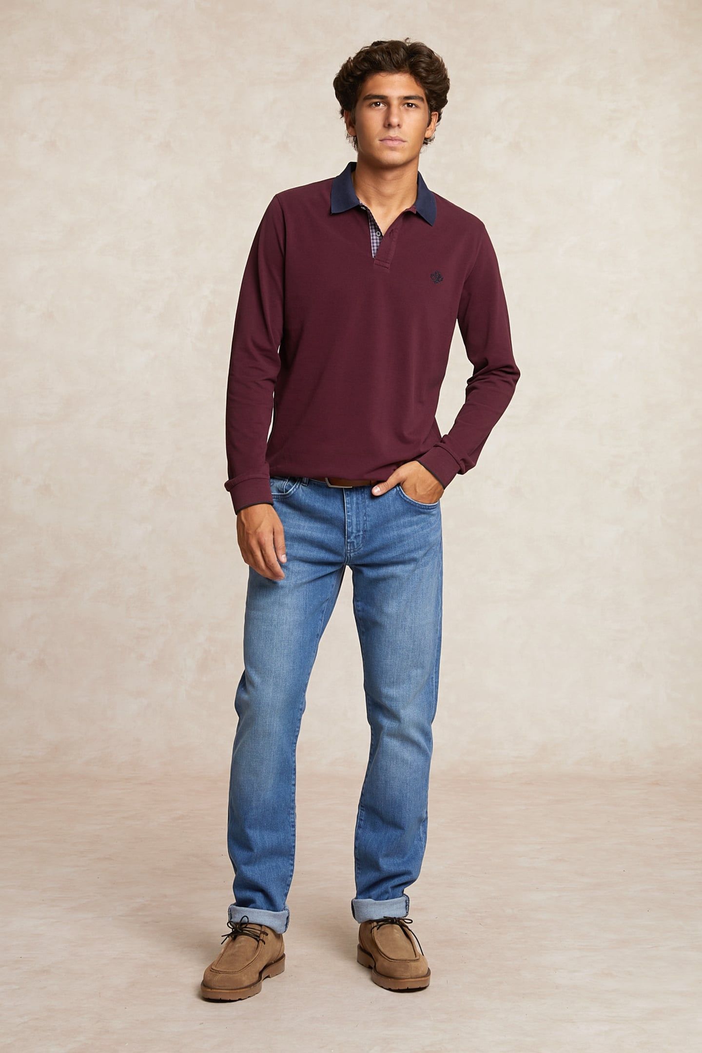 CUSTOM FIT COTTON FANCY PIQUE POLO GRAPE RED 1