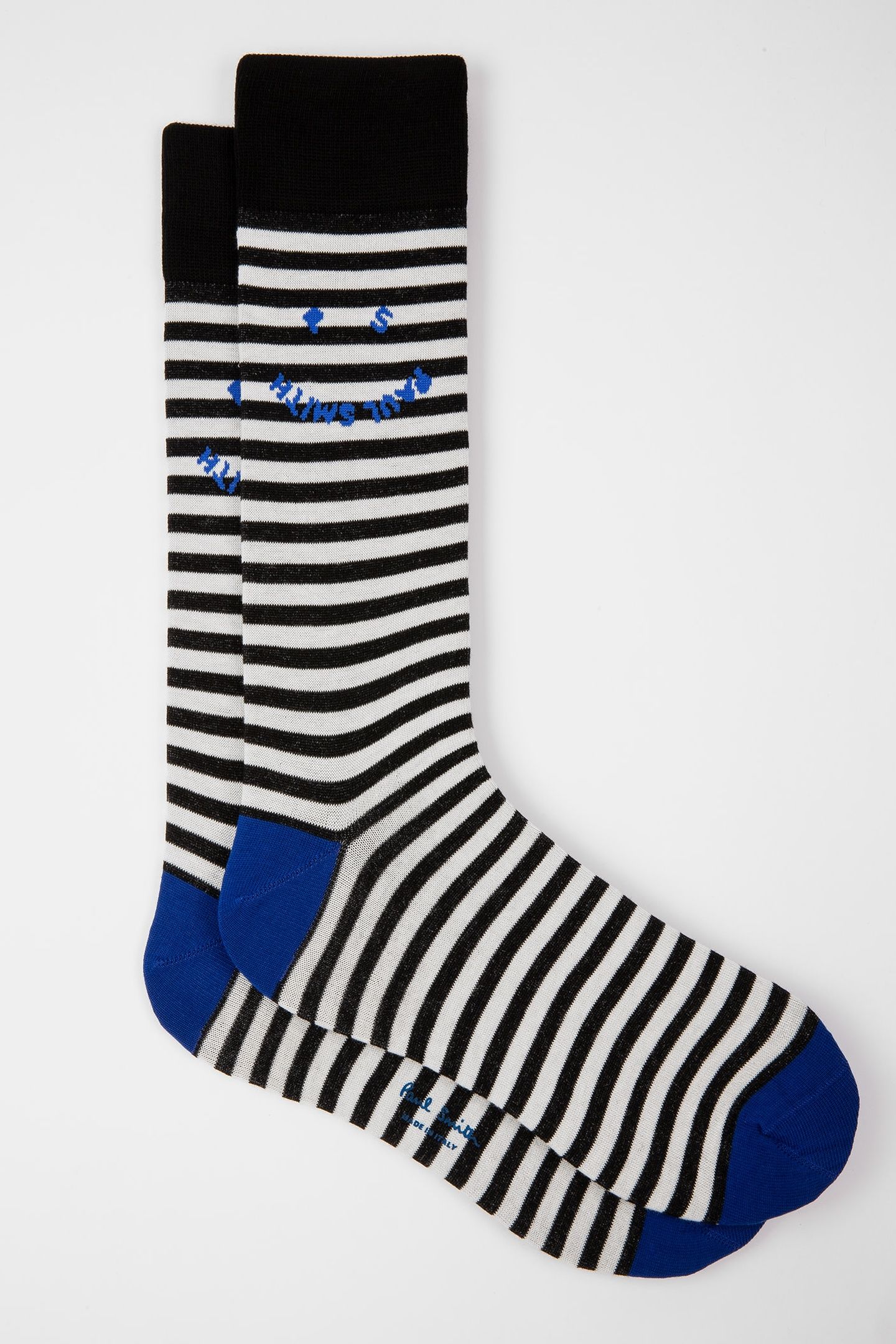 MEN SOCK HAPPY STRIPE BLACK 2