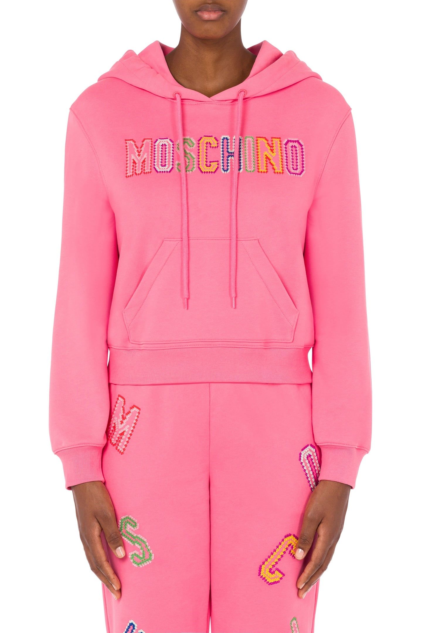 ORGANIC COTTON CROCHET LOGO SWEATSHIRT PINK 1