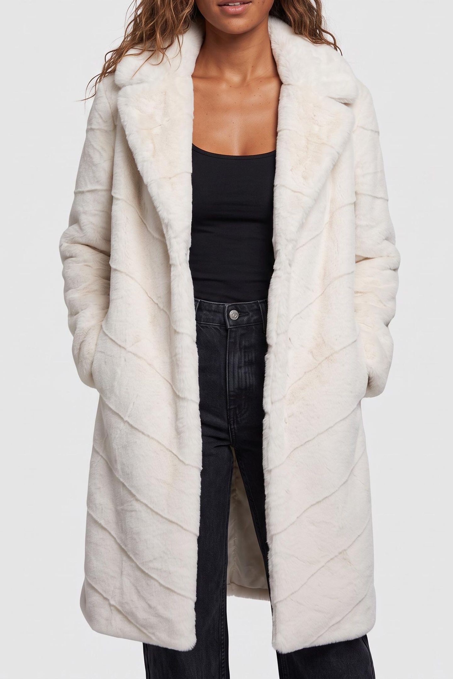MAYA FAUX FUR LONG C MACADAMIA MULTI 1