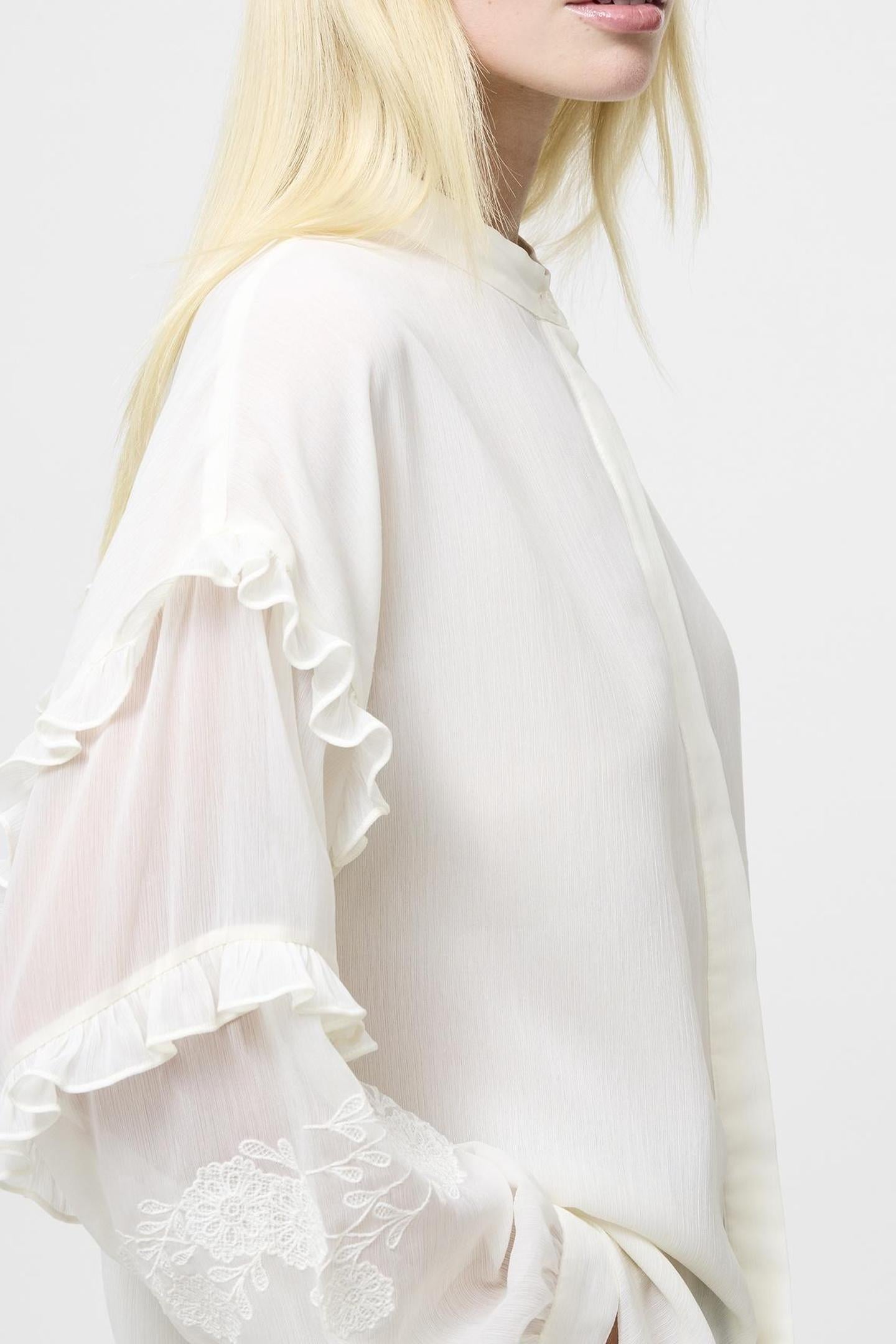EMINA CHIFFON EMBROIDERED SHIR PORCELAIN CREAM 4