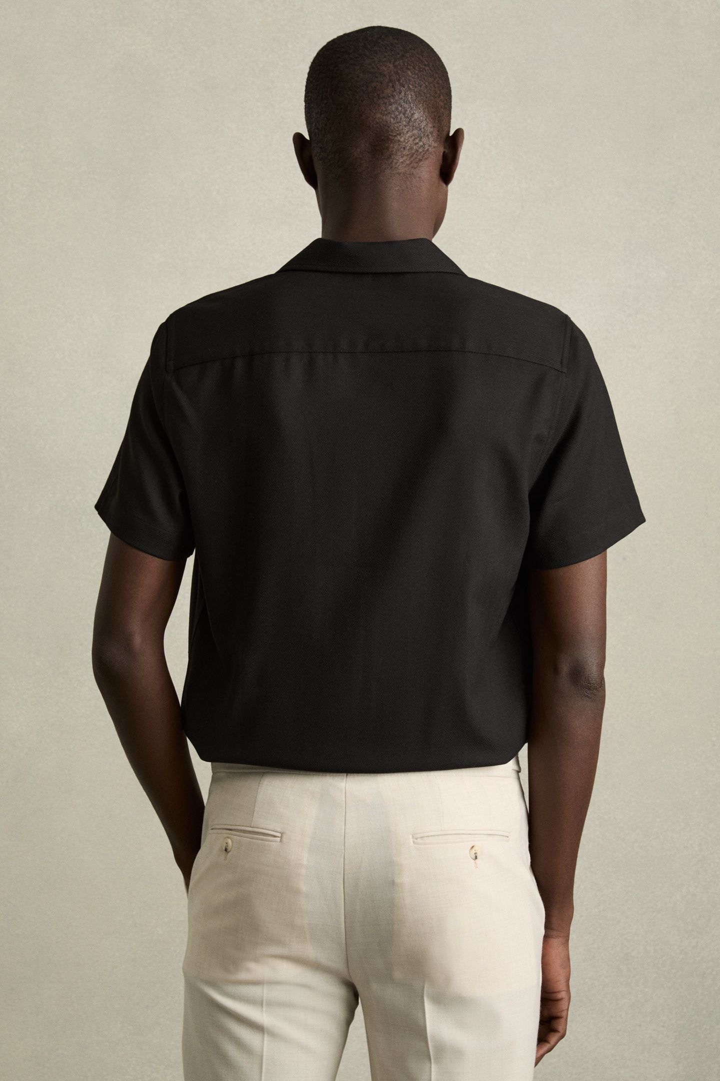 SS HERRINGBONE CUBAN SHIRT BLACK 3