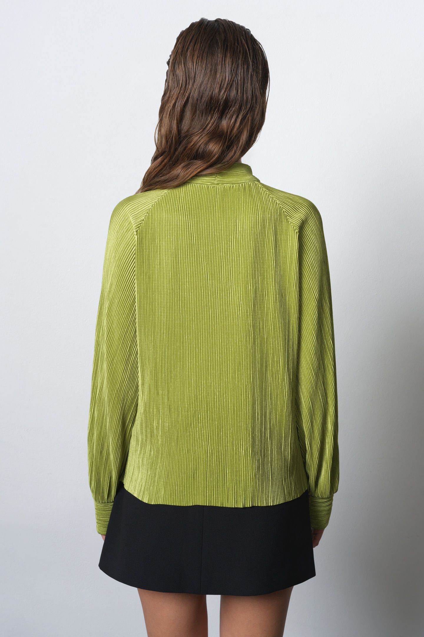 RYLAH PLISSE LS TIE NK SHIRT WINTER OLIVE GREEN WINTER OLIVE 4