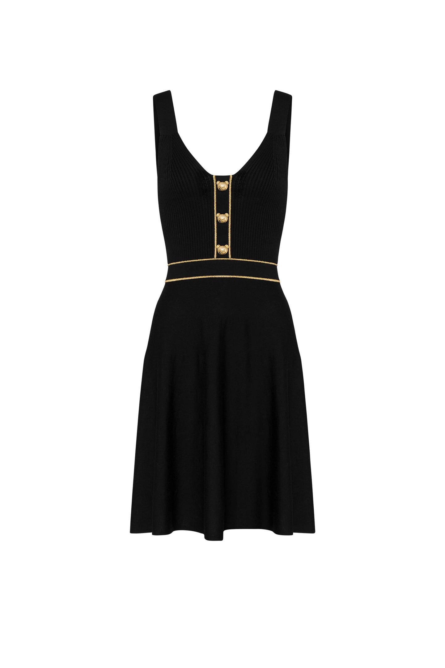 TEDDY BUTTONS WOOL DRESS BLACK 3