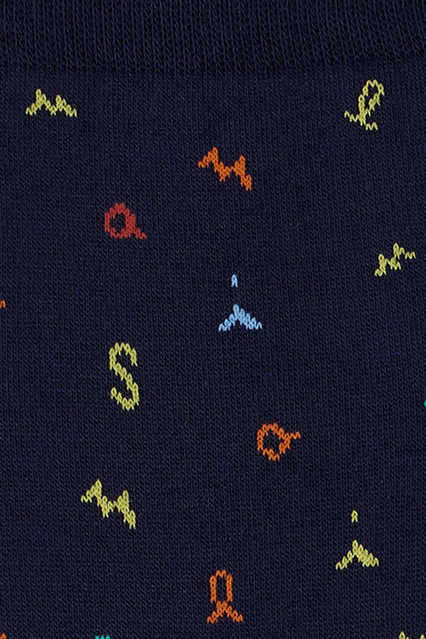 MEN SOCK GARY LETTERS NAVY 7