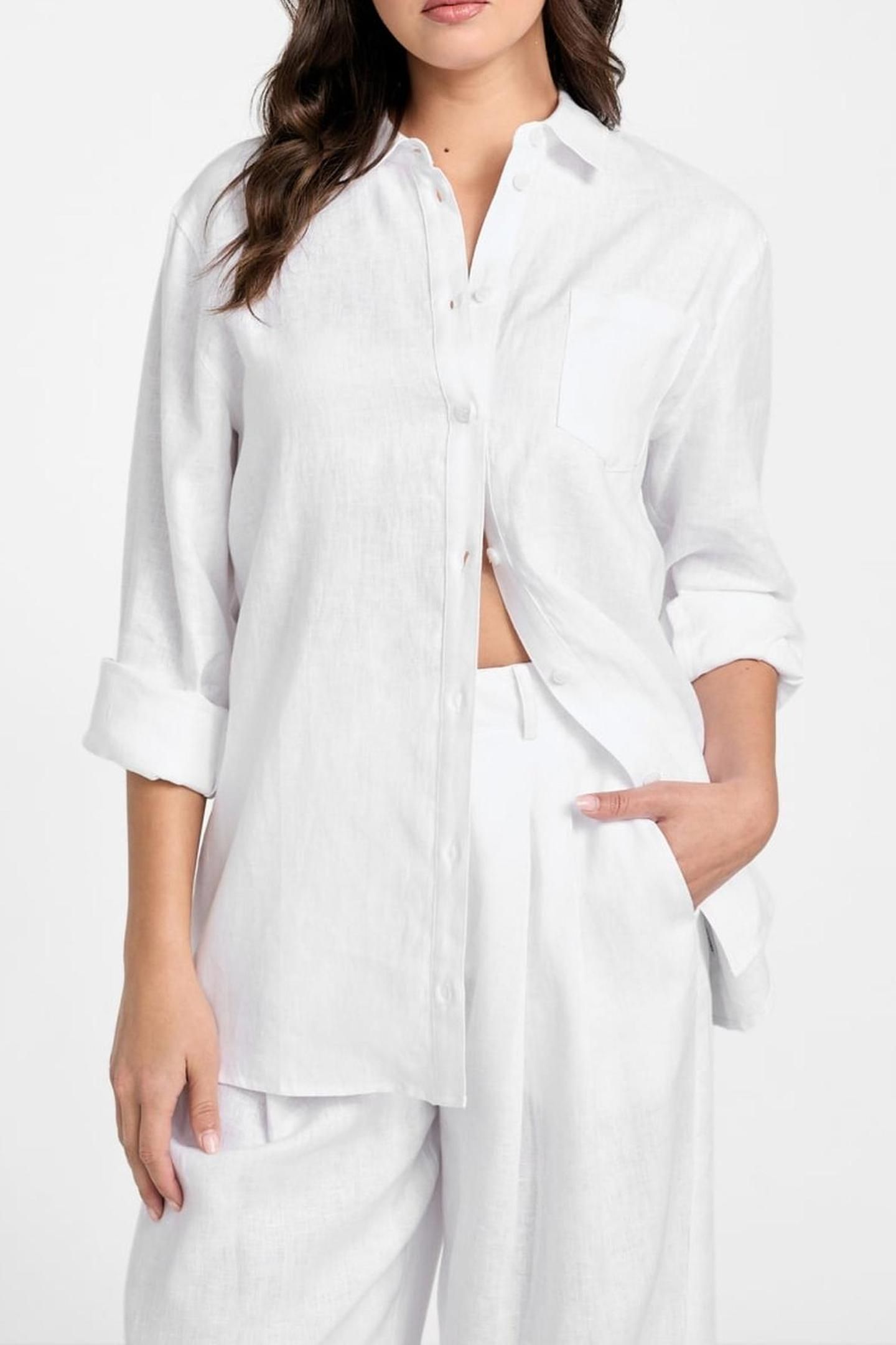 LS GEN LINEN SHIRT PURE WHITE 4