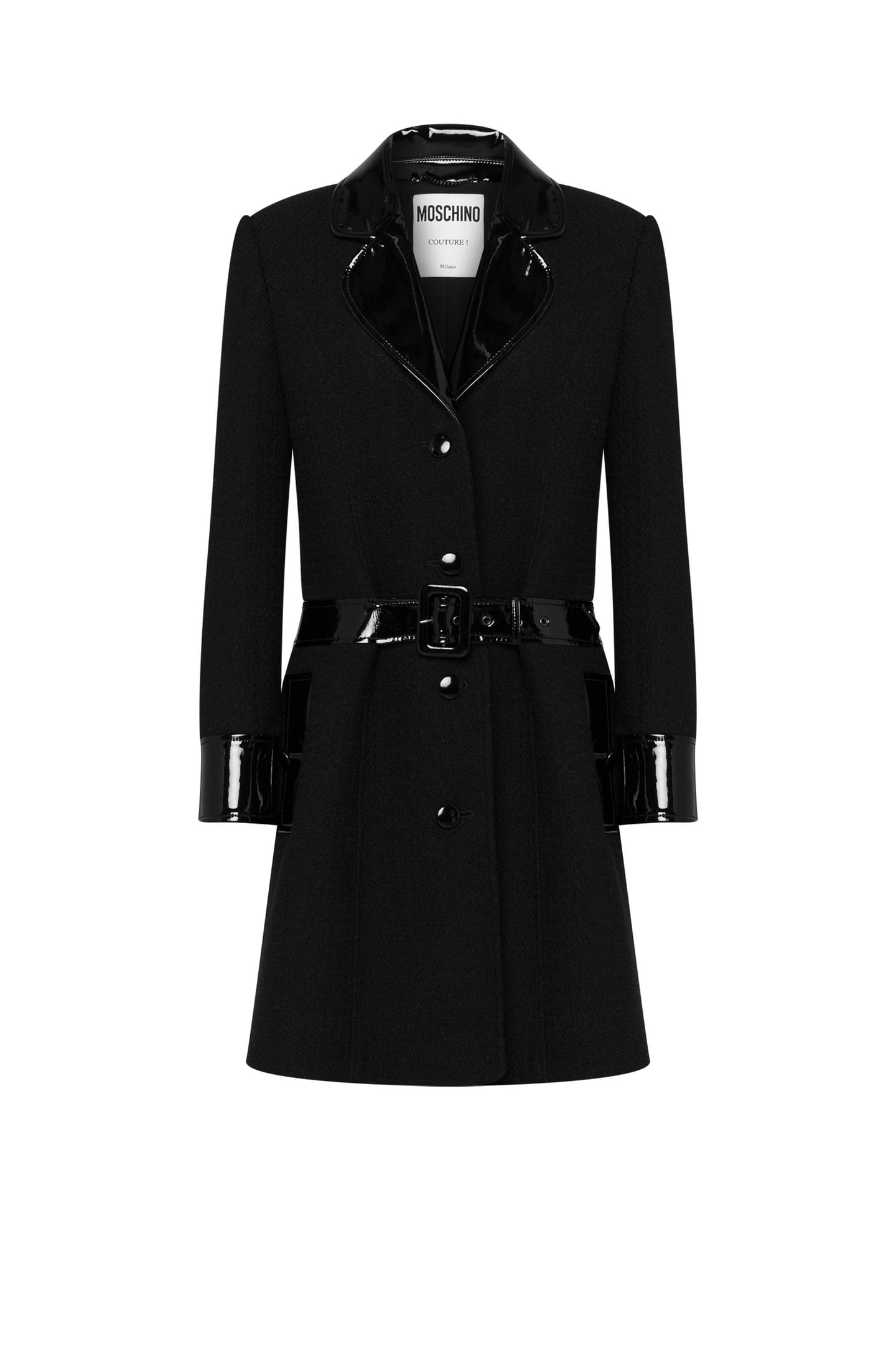 BONDAGE BUCKLE BOUCLÉ COAT BLACK 3