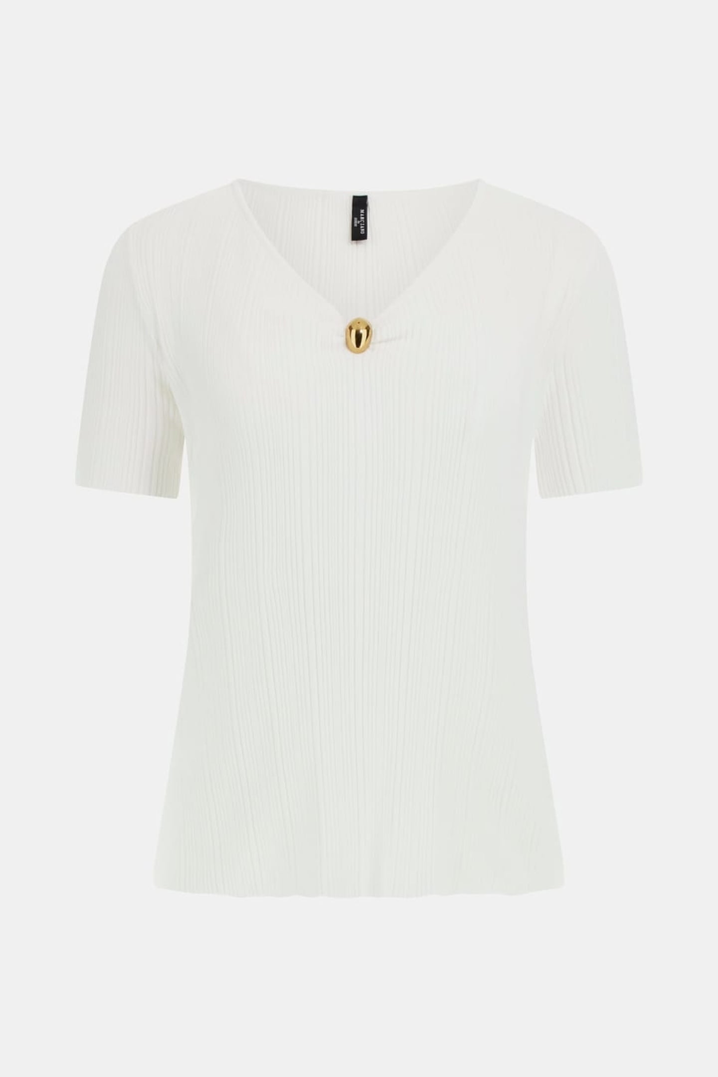 KATHLEEN SS RIBBED T WHITE PEAKS 5