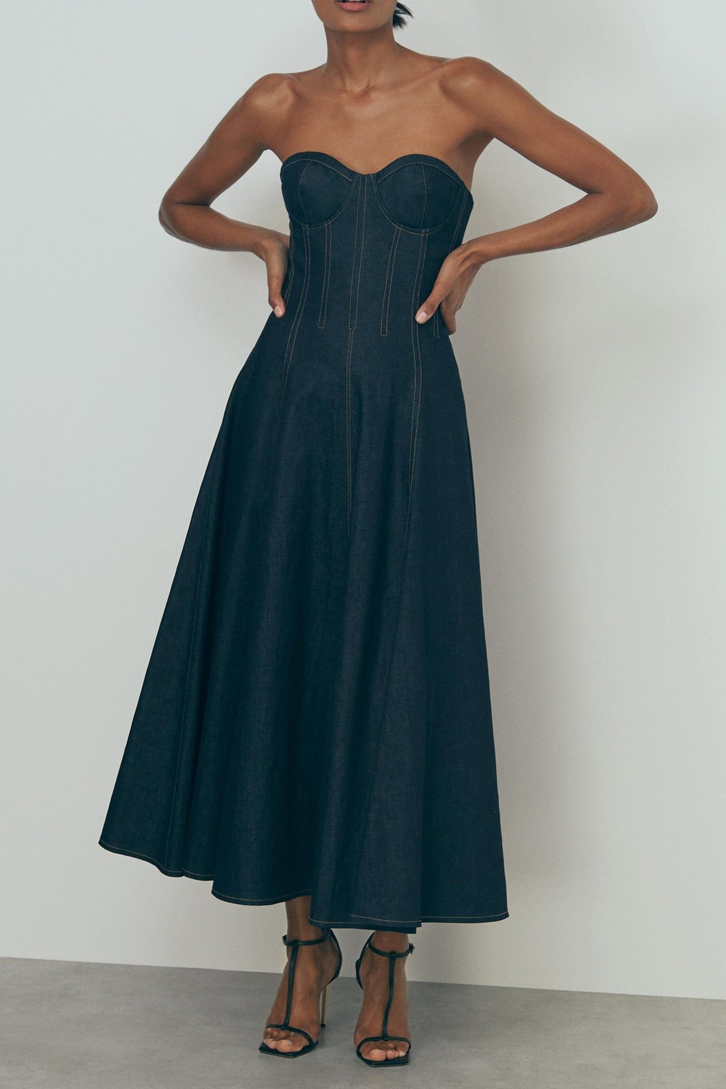 STRUCTURED DENIM DRESS INDIGO BLUE 1