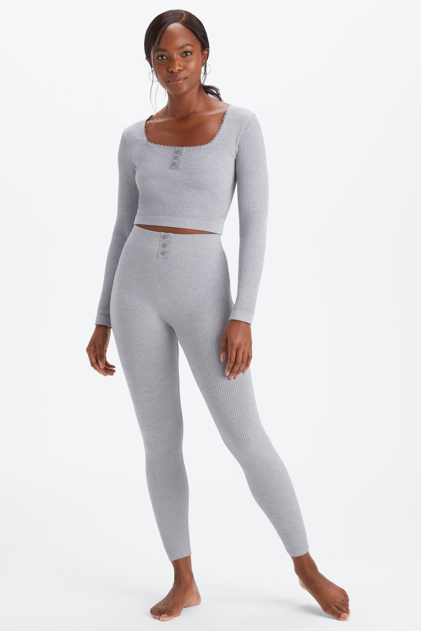 CABLE KNIT 7/8 CLASSIC GREY HEATHER/GRAVITY GREY 1