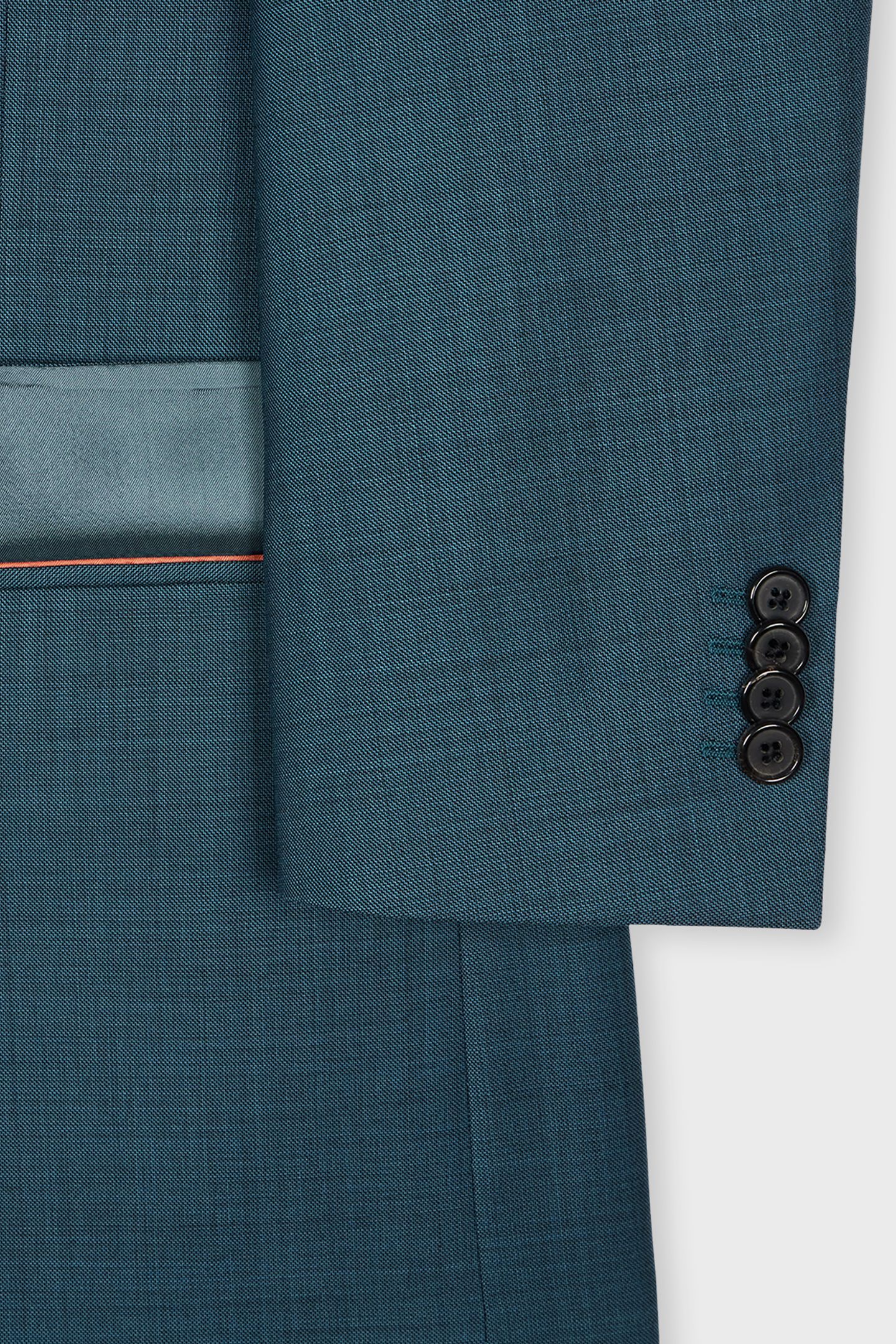 MENS TAILORED FIT 2 BUTTON SUIT PETROL BLUE 4