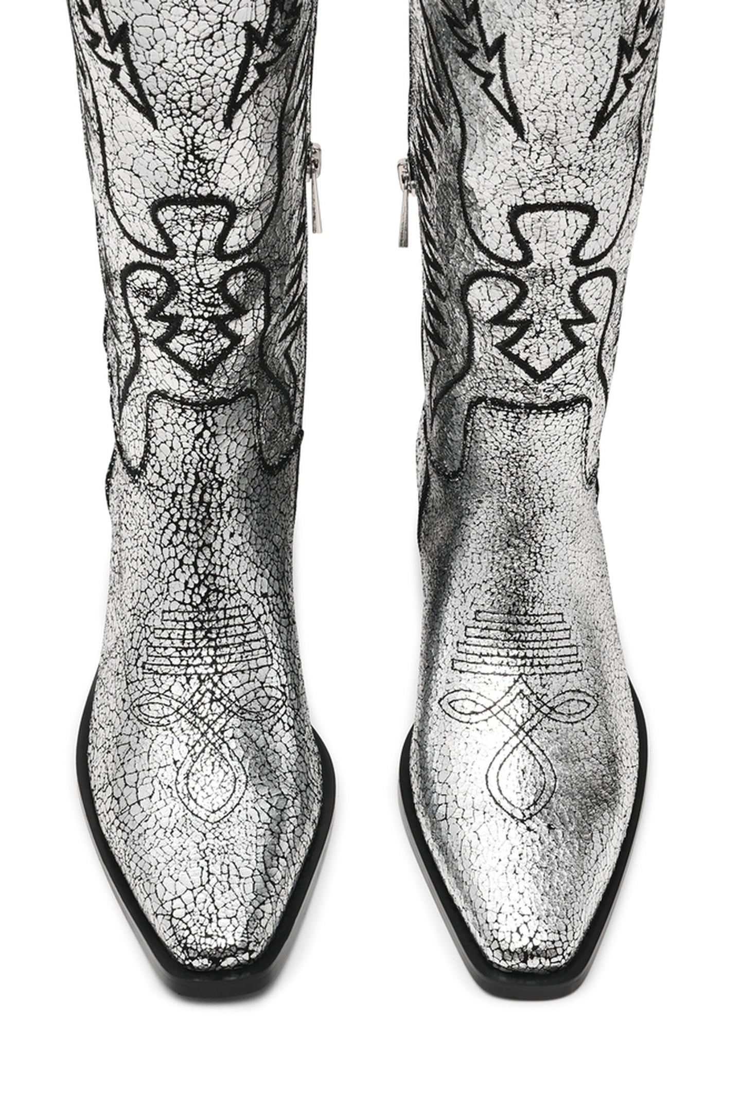 TREVI BOOTS SILVER LEATHER 6