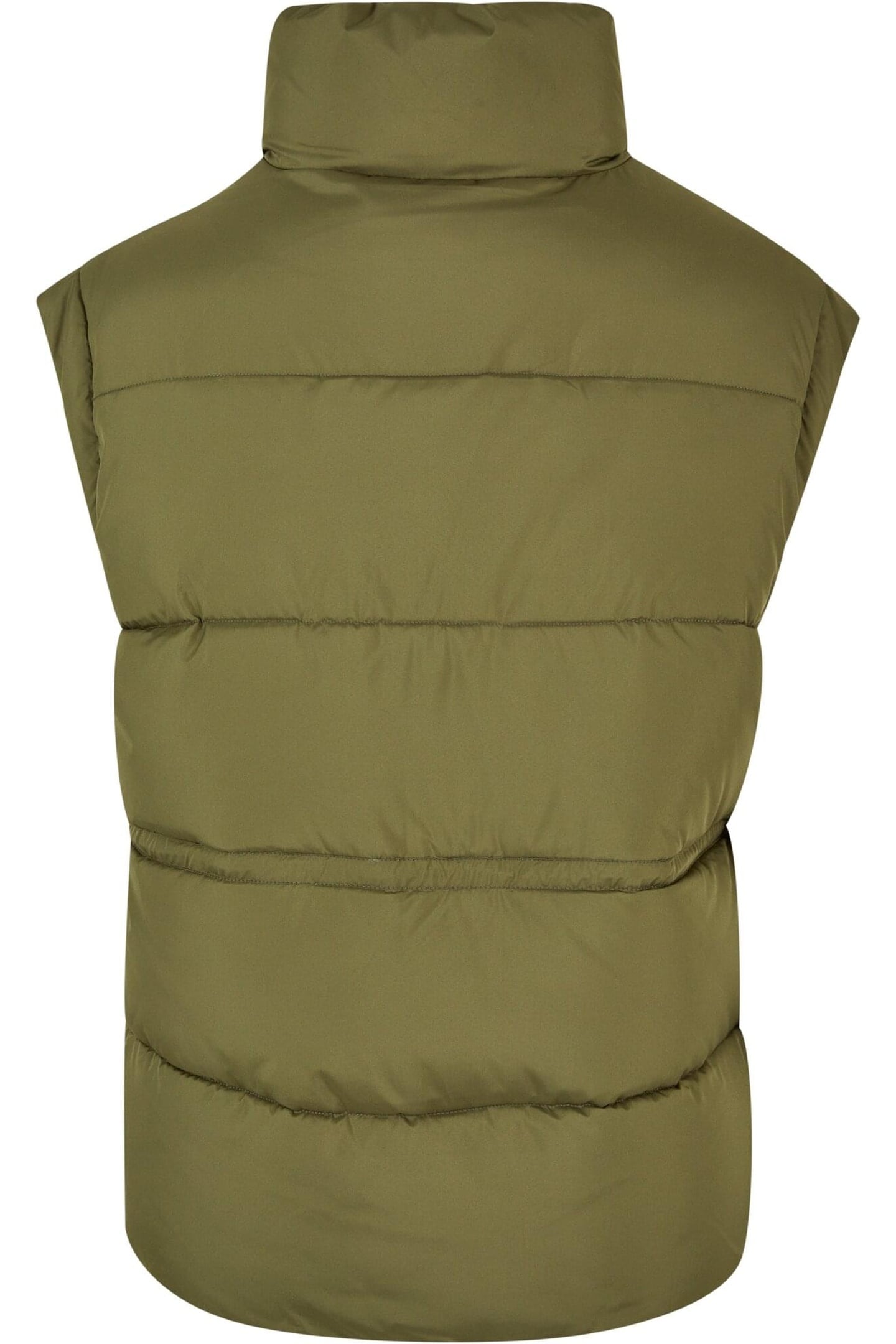 LADIES WAISTED PUFFER VEST OLIVE 5
