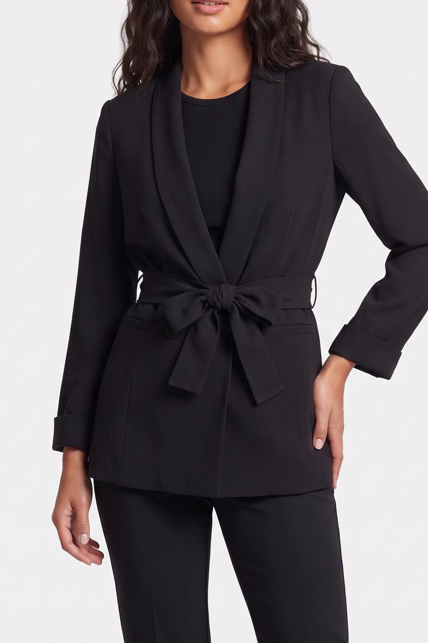 AMY BELTED BLAZER JET BLACK A996 1