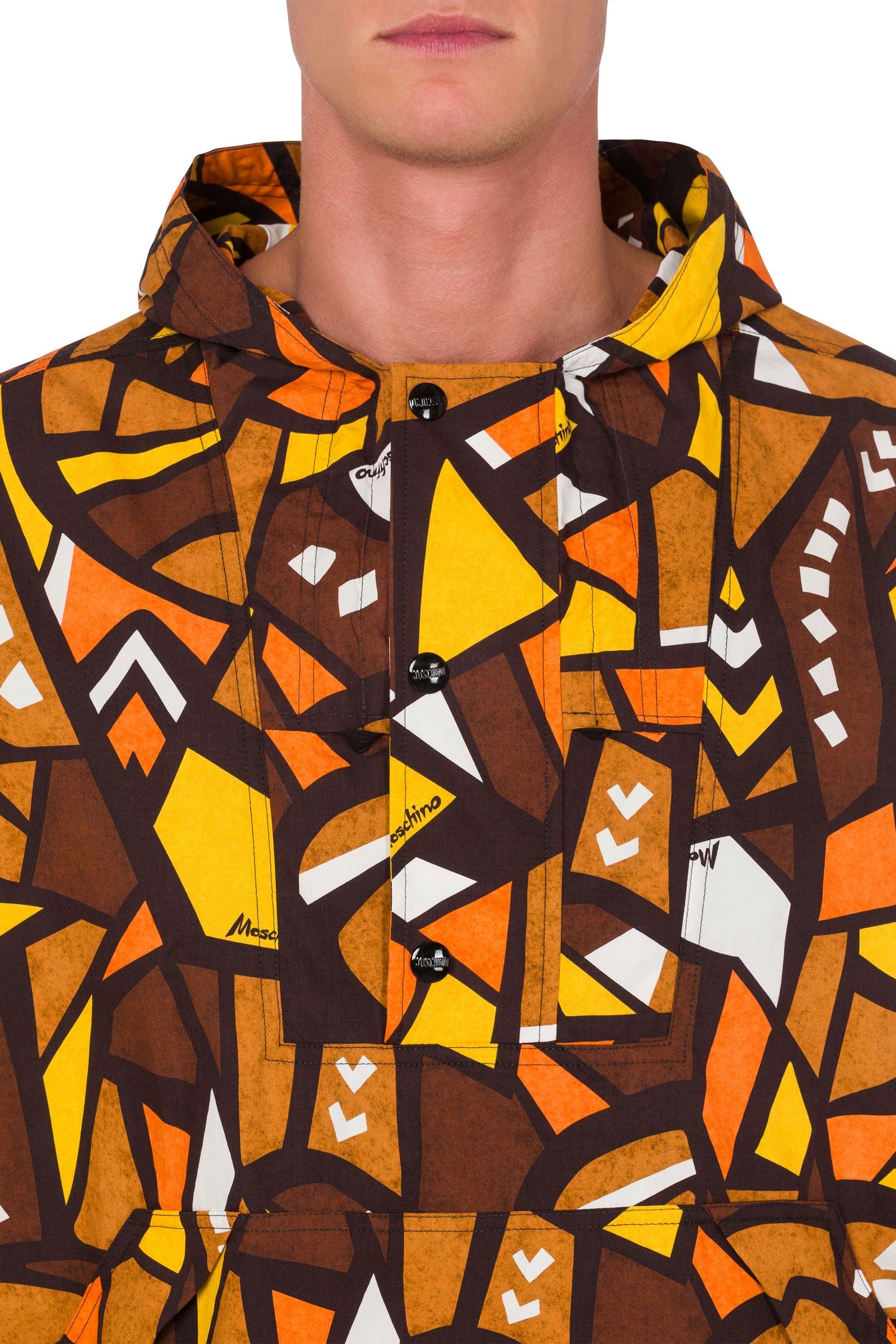 ANORAK IN NYLON WOOD PRINT BROWN 4