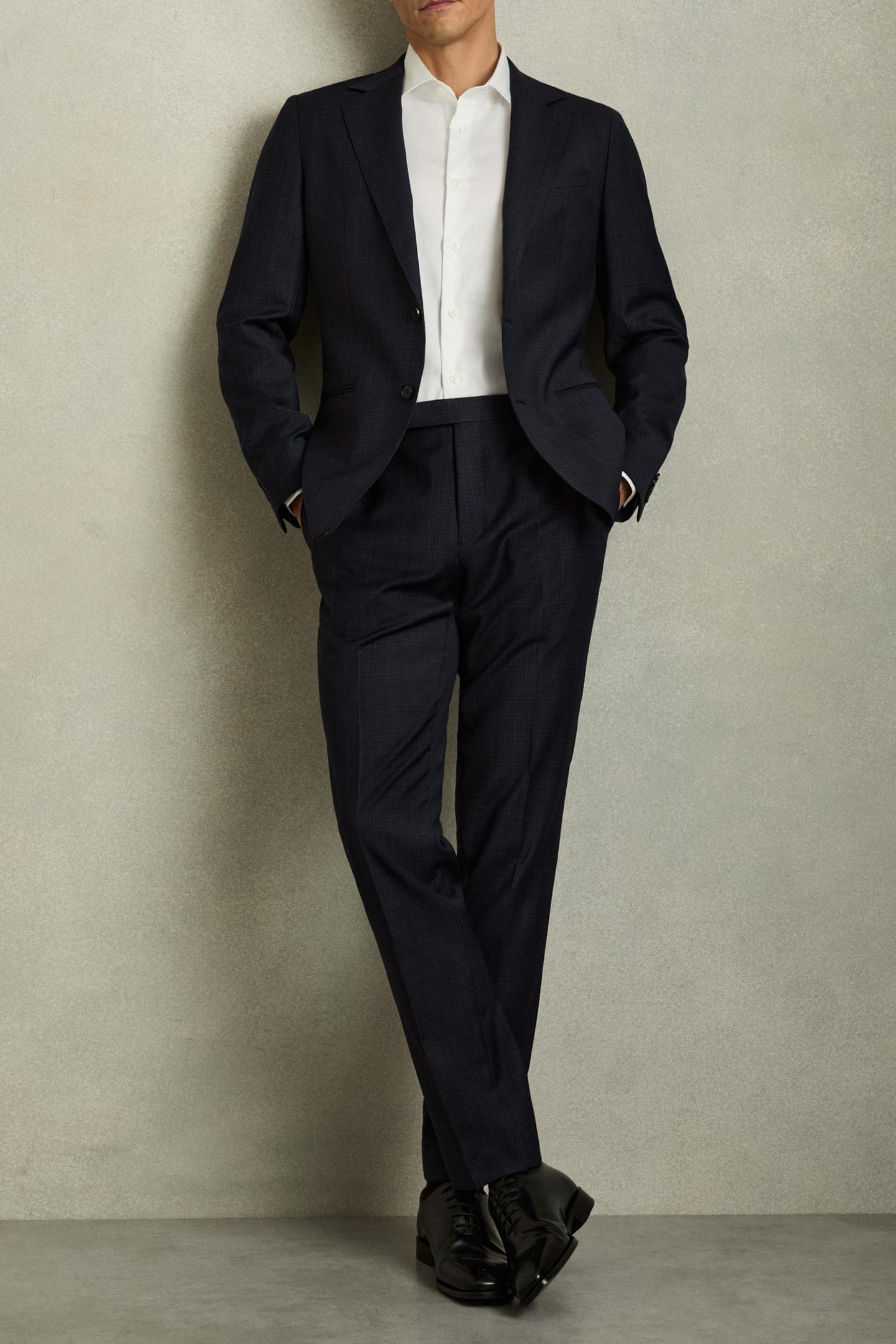 TEXTURED MIXER TROUSER NAVY 1