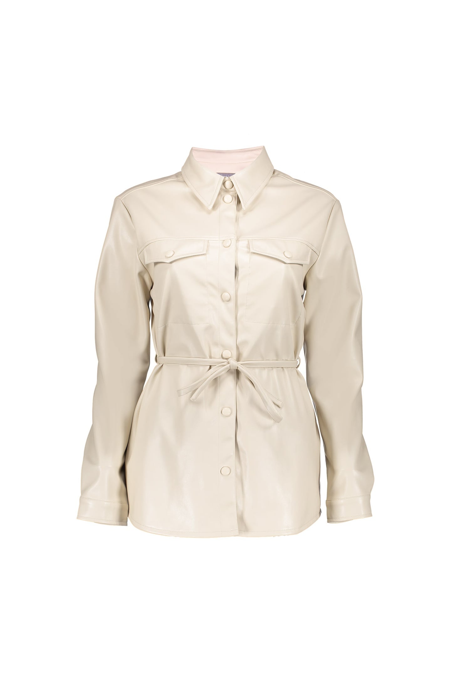 BLOUSE PU & BELT OFF-WHITE 1