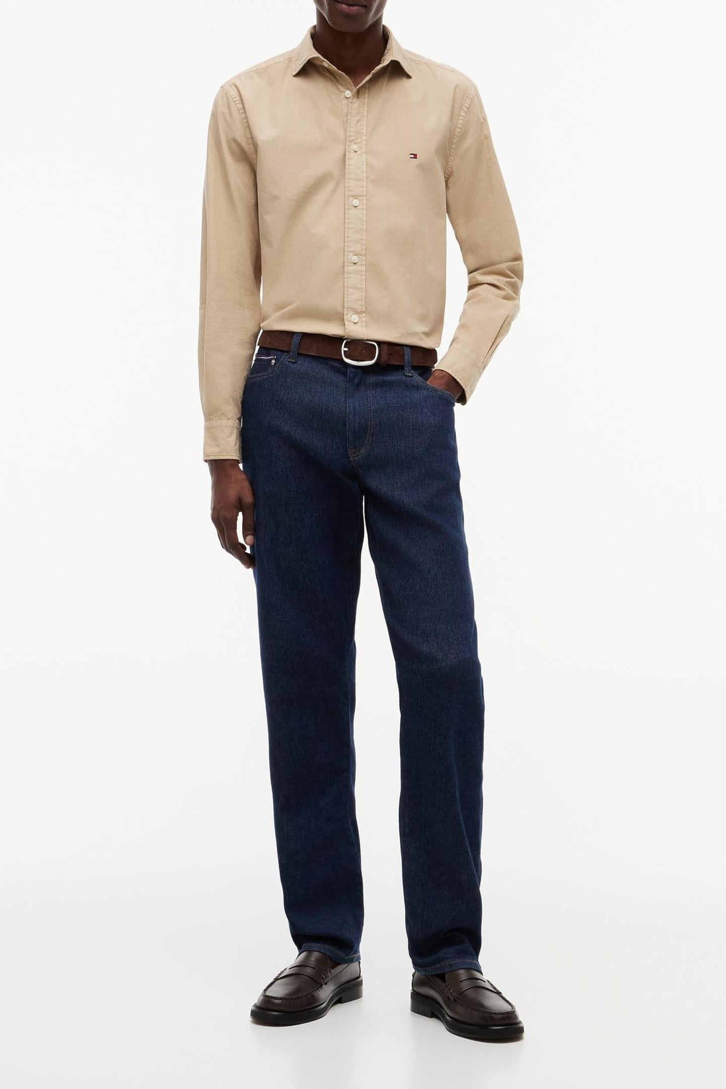 REGULAR FIT WASHED POPLIN SHIRT SANDALWOOD 2