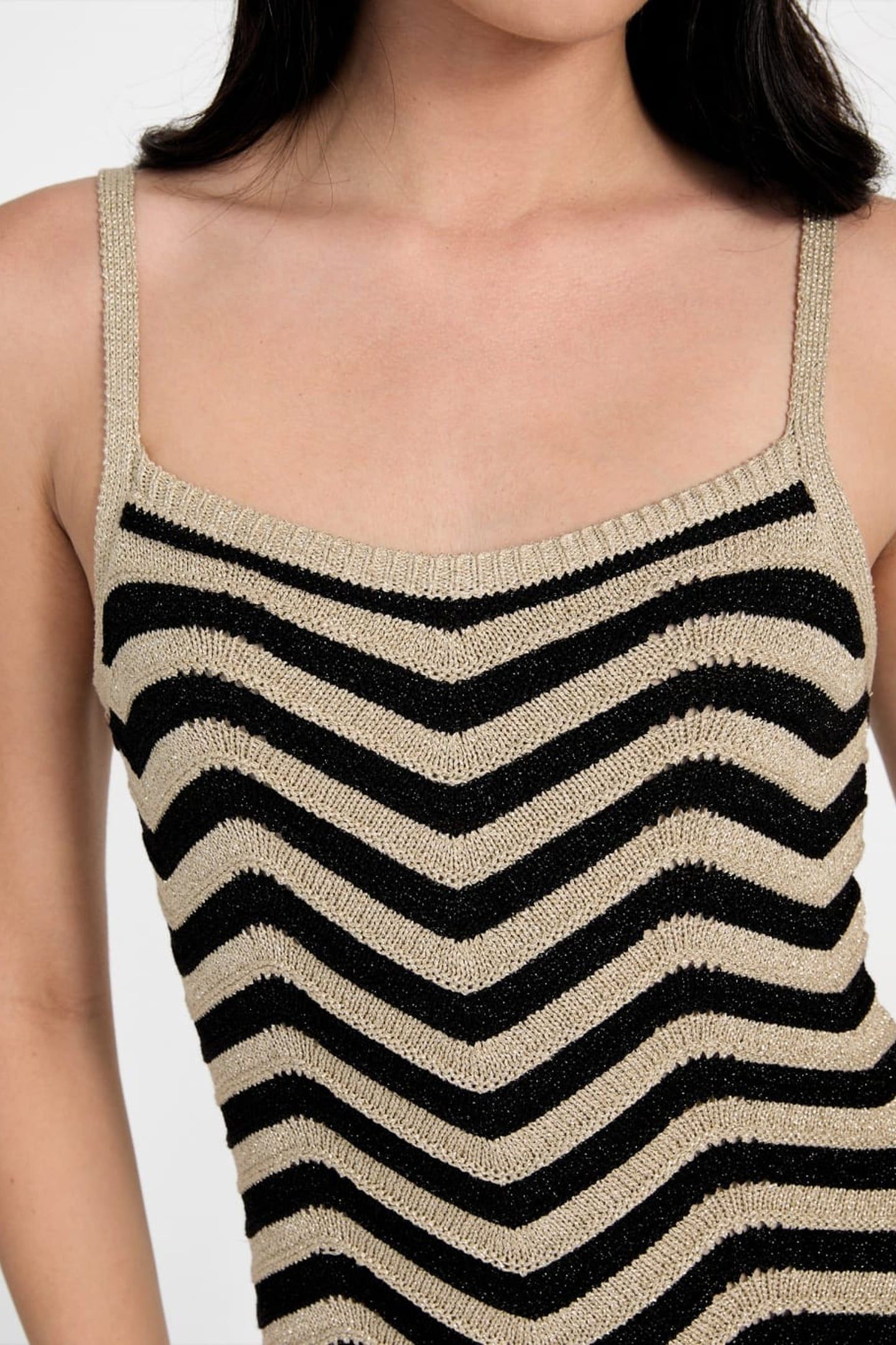 SL VERA CHEVRON LACE NATURAL/JET BLACK MU 7