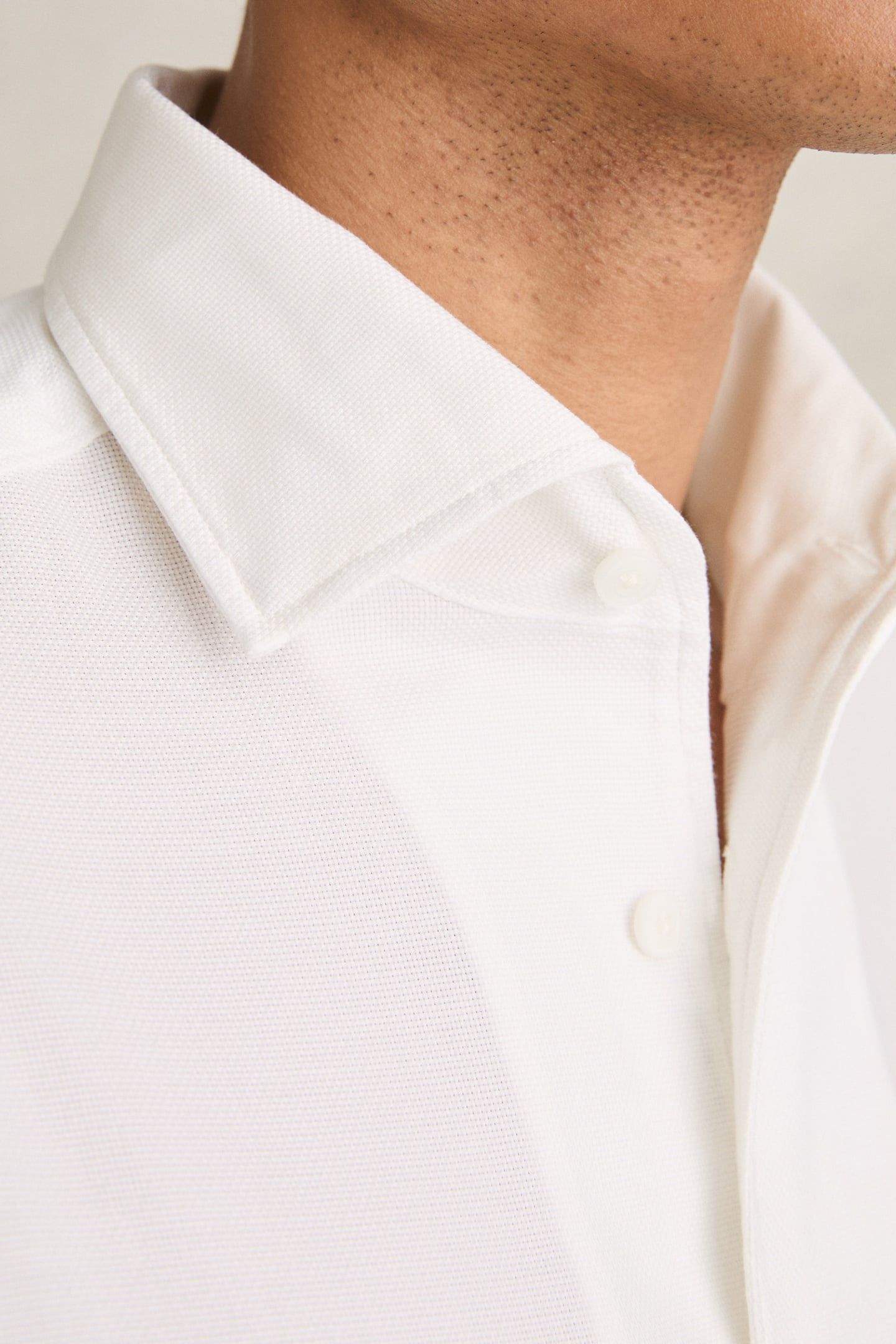 LS GARMENT DYE PIQUE SHIRT WHITE 5