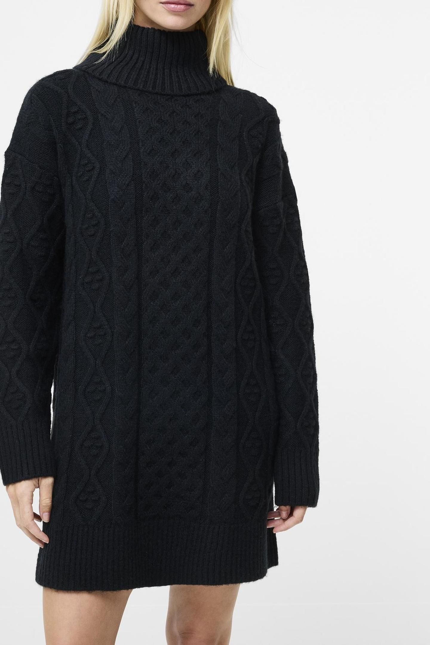 MAKIRA KNIT TURTLENECK MINI DR BLACK 2