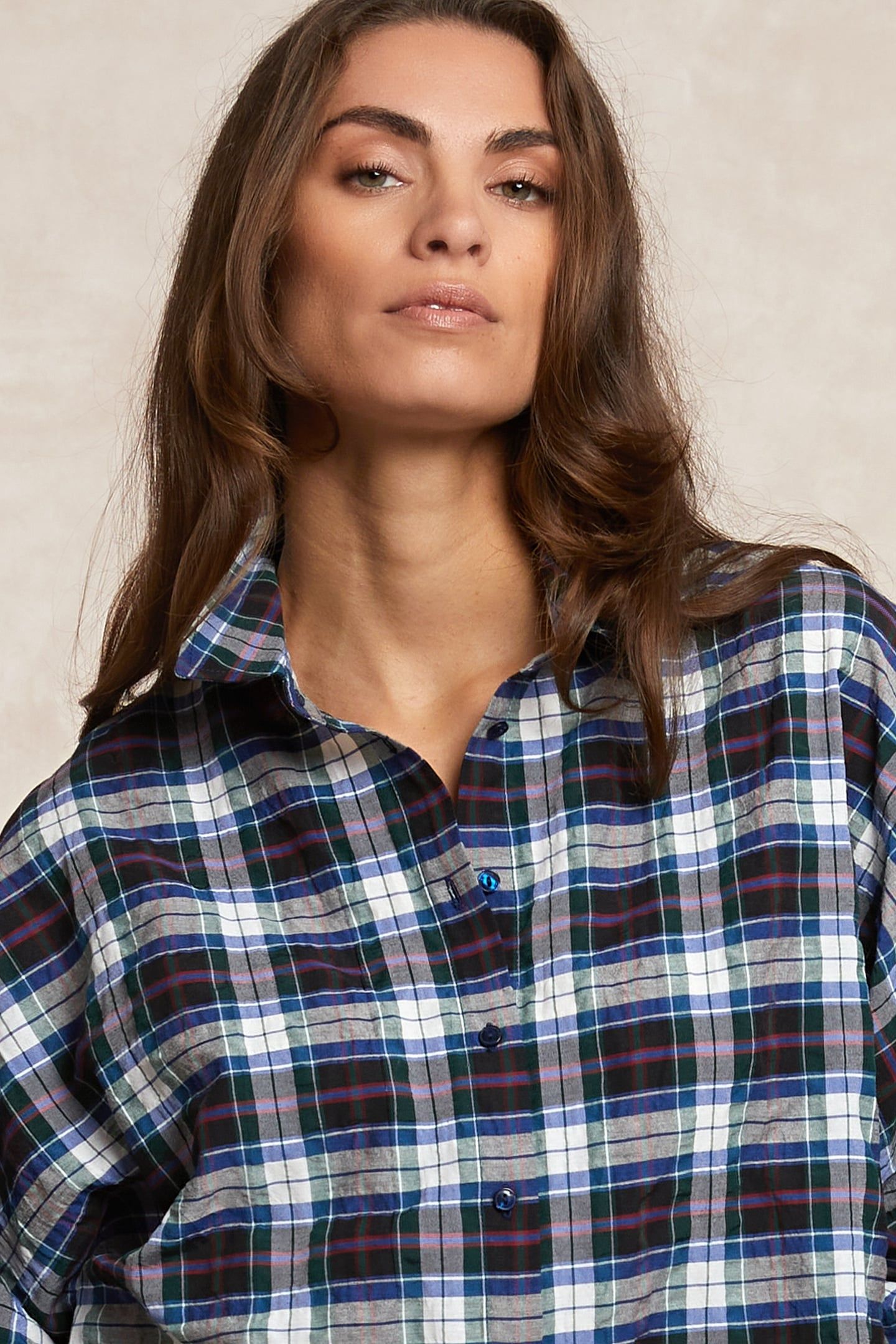 LOOSE CHECKED BLOUSE MULTI 4