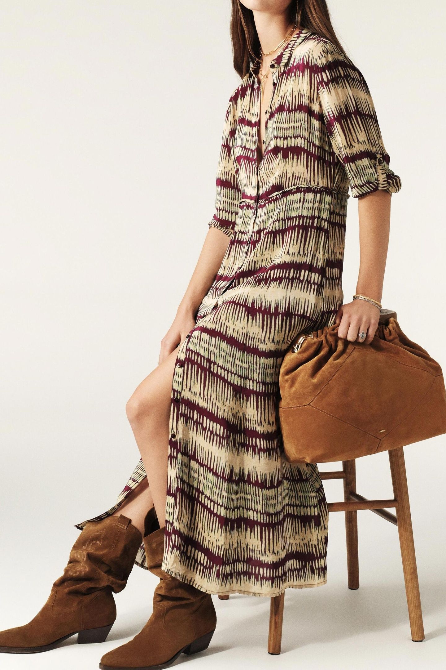 MID-LENGTH DRESS BORDEAUX 3