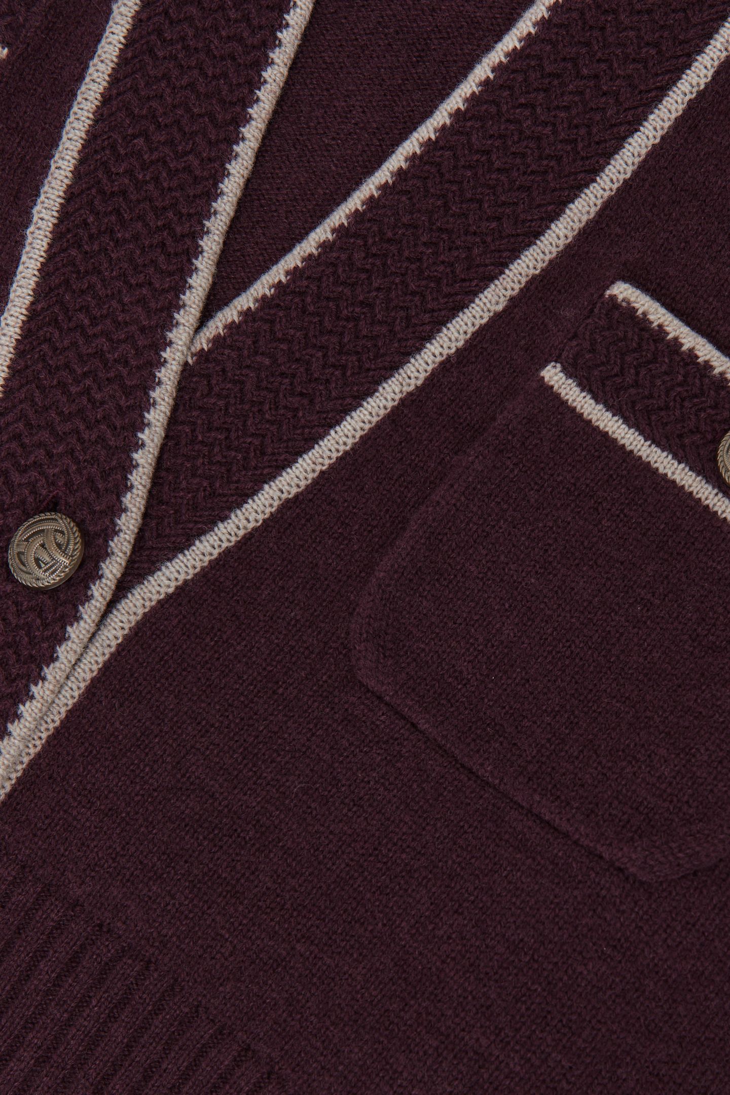 TIPPED CARDIGAN BURGUNDY/NEUTRAL 5