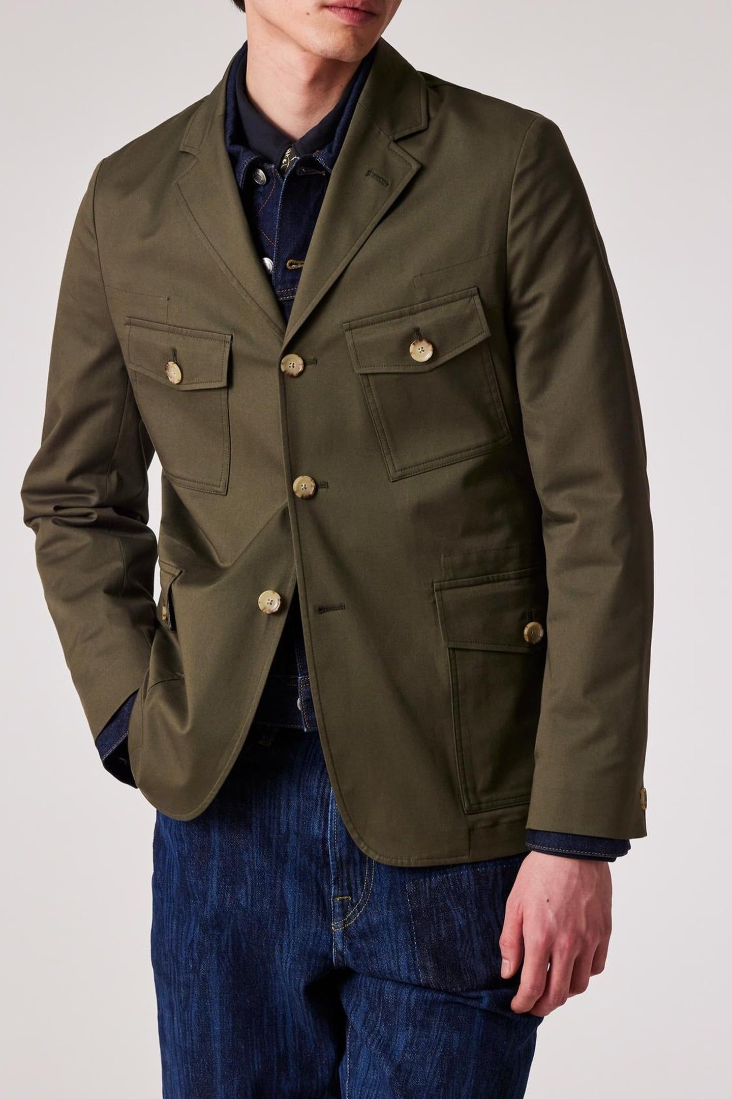 MENS 3 BUTTON JACKET SMOKE 4