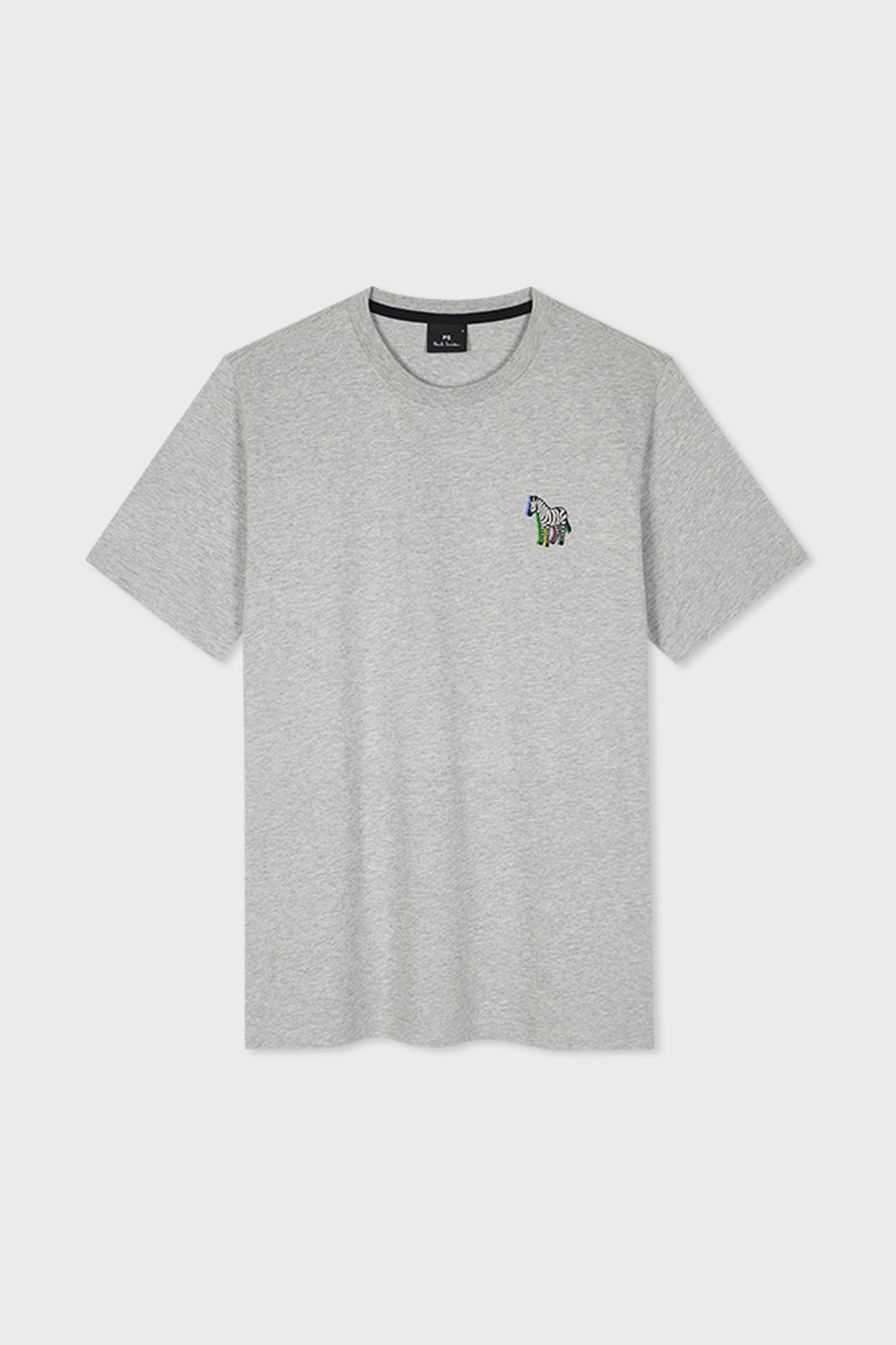 MENS REG FIT SS T SHIRT ZEBRA PUFF GREY MELANGE 5