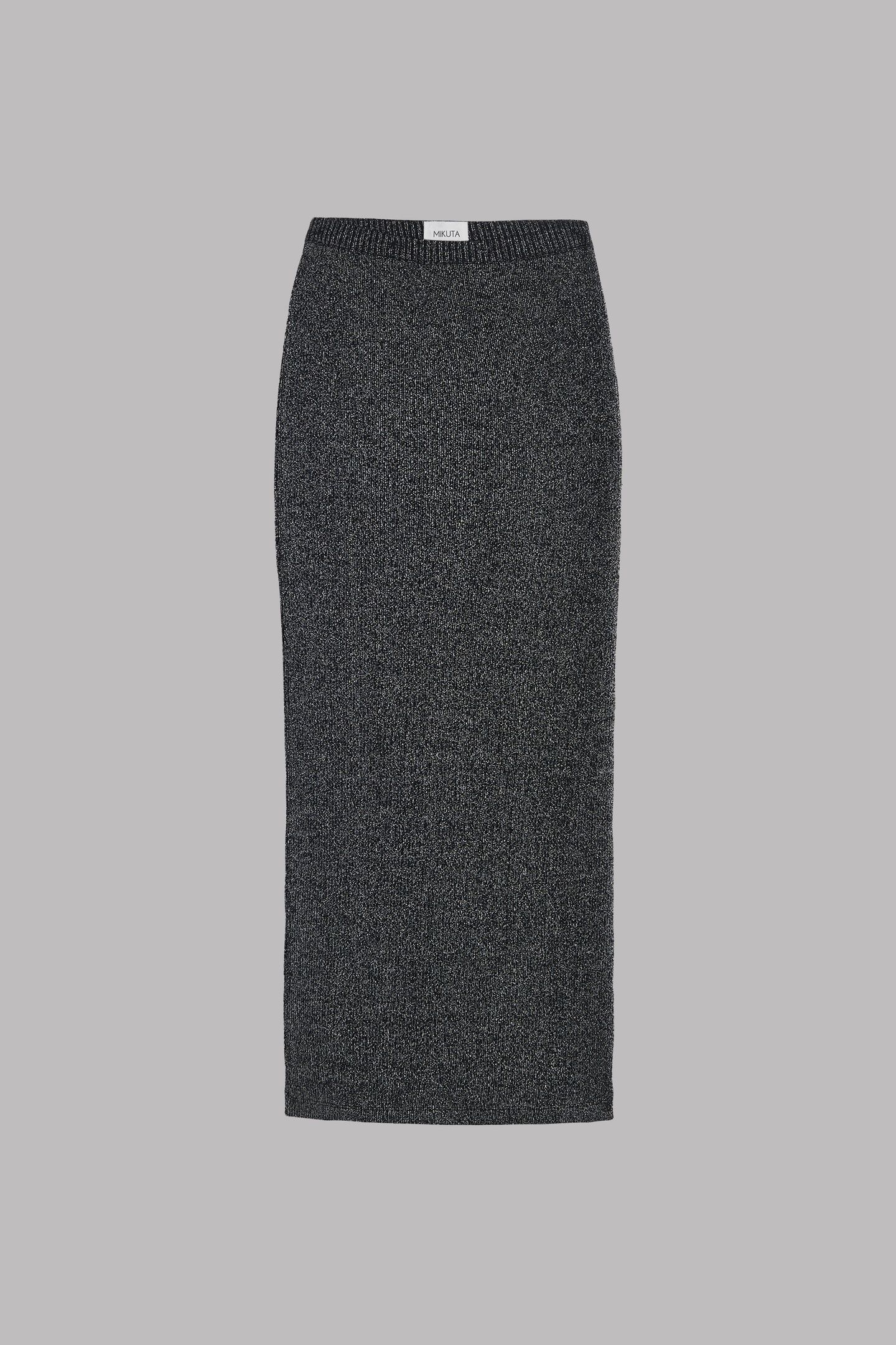 THE DARK GLITTER RIBBED LONG TUBE SKIRT BLACK 3