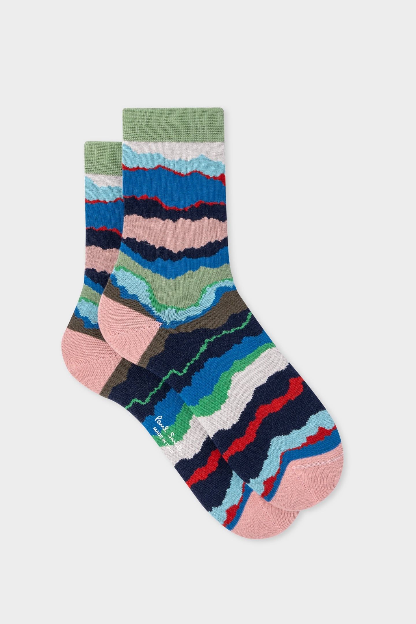WOMEN SOCK PAPER STRIPE EMERALD GREEN 3