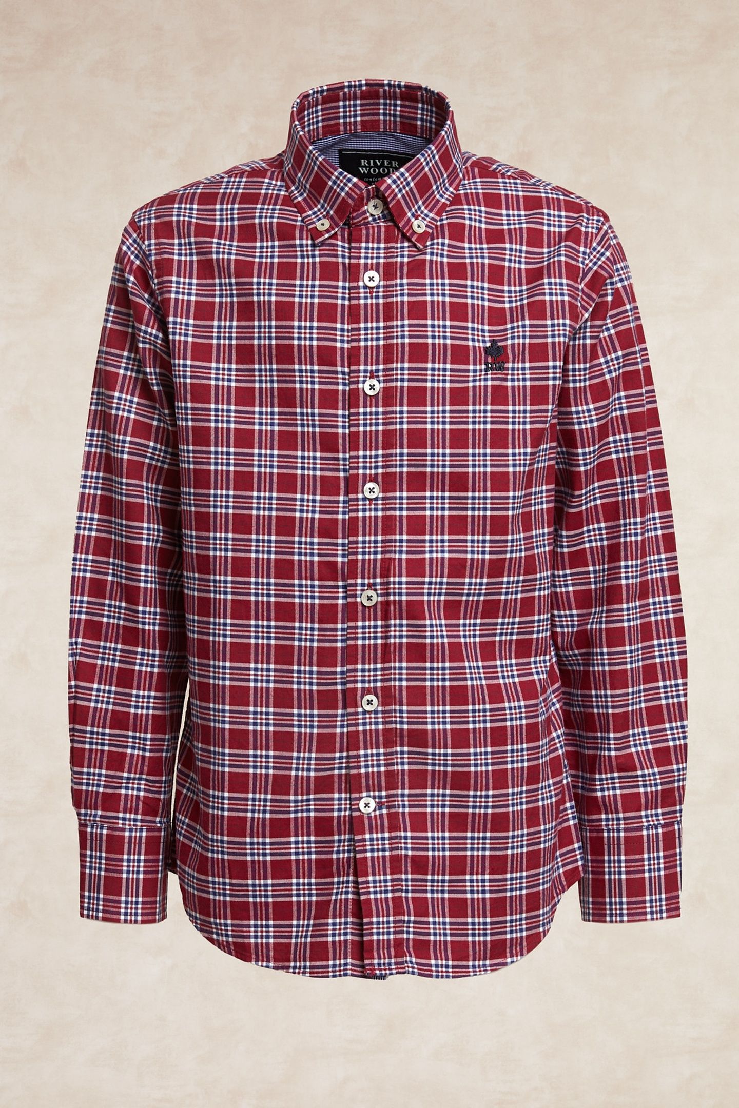 CUSTOM FIT CHECKED SHIRT RED/BLUE 1